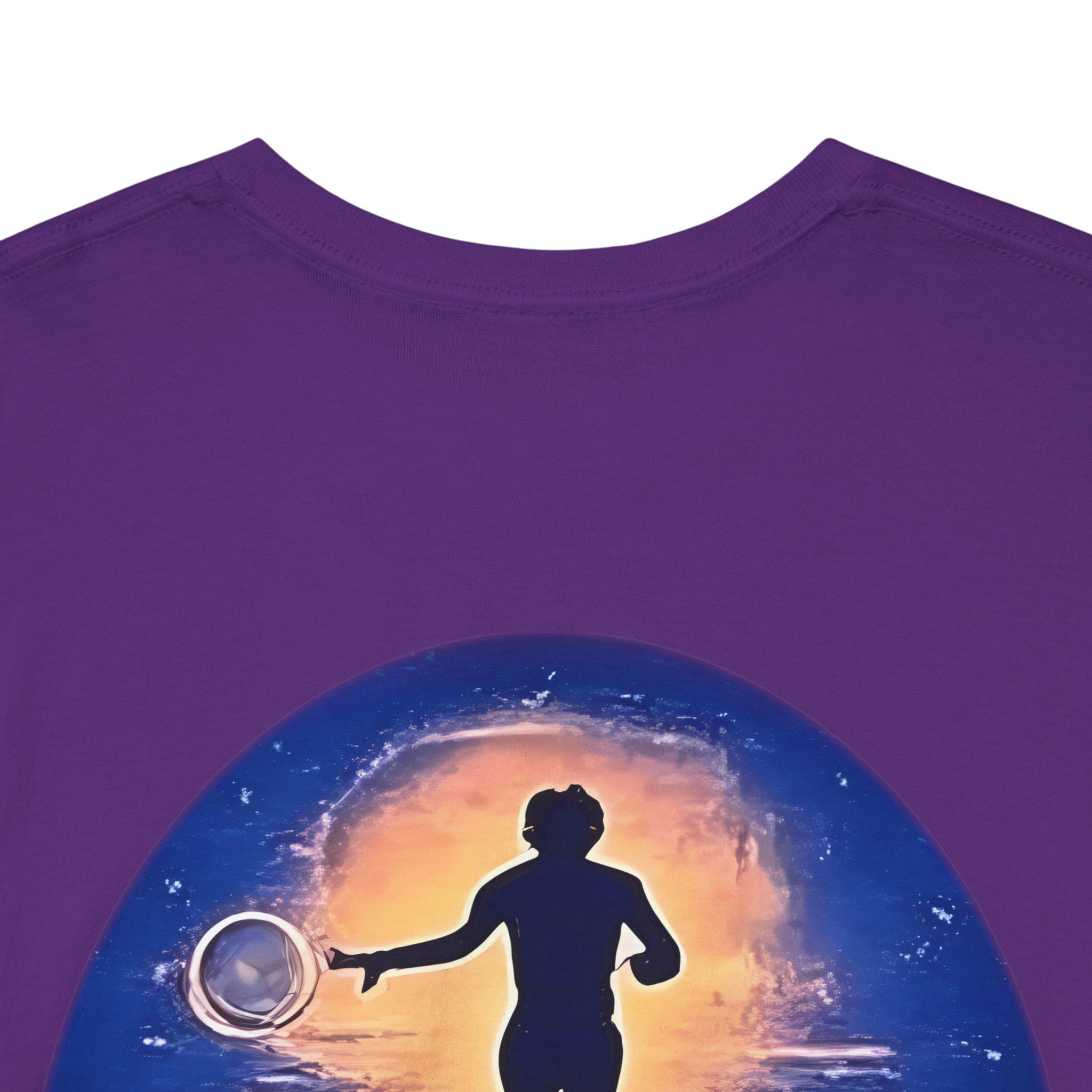 Chase Your Dreams – Sunrise Silhouette Back Printed Heavy Cotton Tee, Inspirational and Motivational Apparel, Gift for Dreamers, Creative Expression Wear