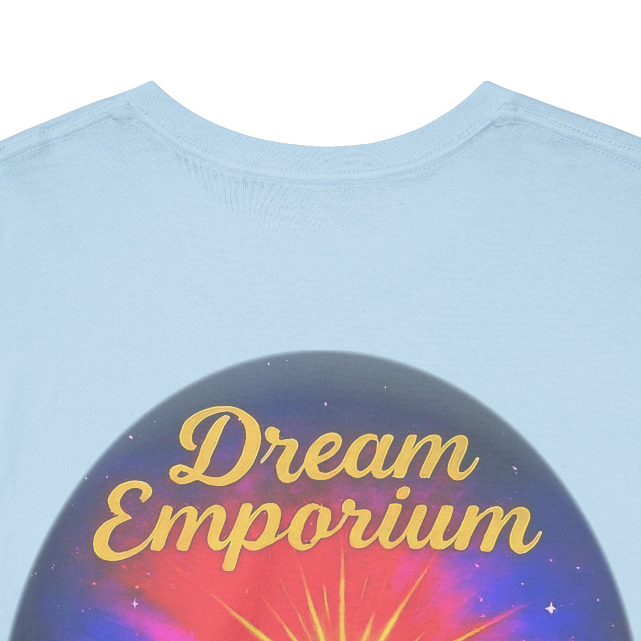 Dream Emporium – Back Printed Radiant Starburst Heavy Blend™ Cotton Tee,Inspirational and Motivational Apparel, Gift for Dreamers, Creative Expression Wear