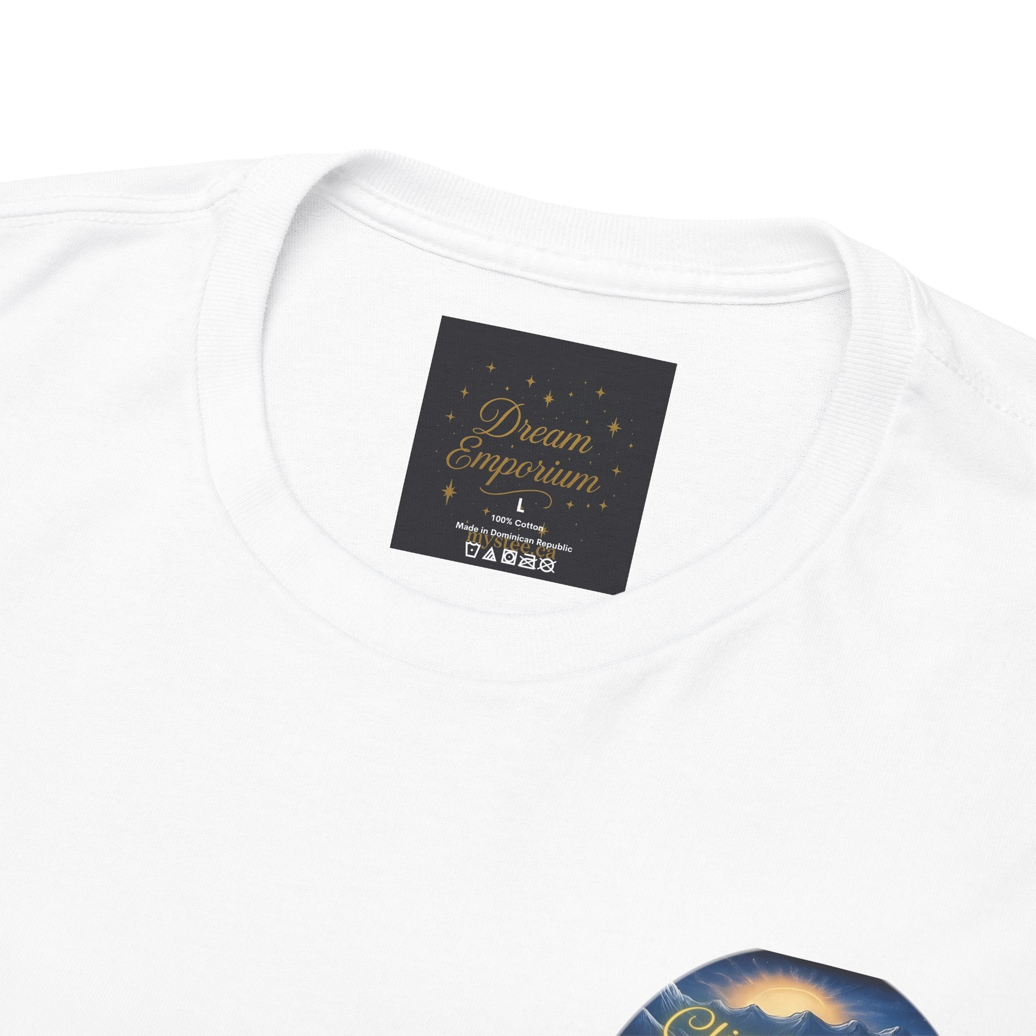 Climb To Your Dreams – Rock Climber Back-Print Tee + Front Badge | Gildan 5000, Inspirational and Motivational Apparel, Gift for Dreamers, Creative Expression Wear