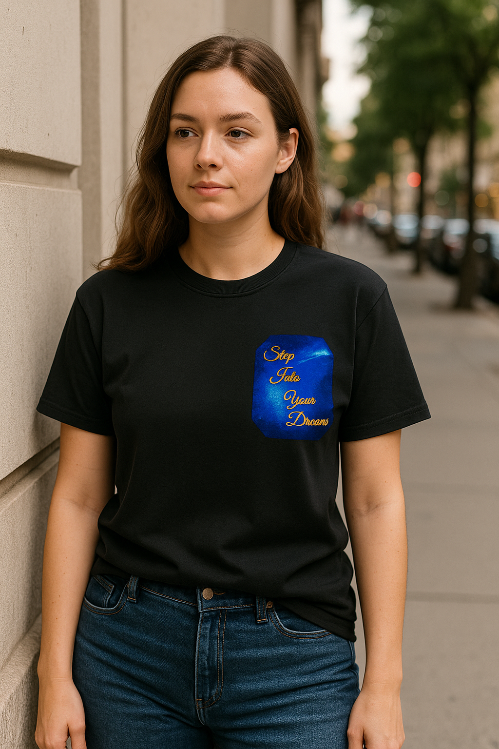 Dreamy Inspiration Tee — “Step Into Your Dreams” Motivational Shirt. Inspirational and Motivational Apparel, Gift for Dreamers, Creative Expression Wear