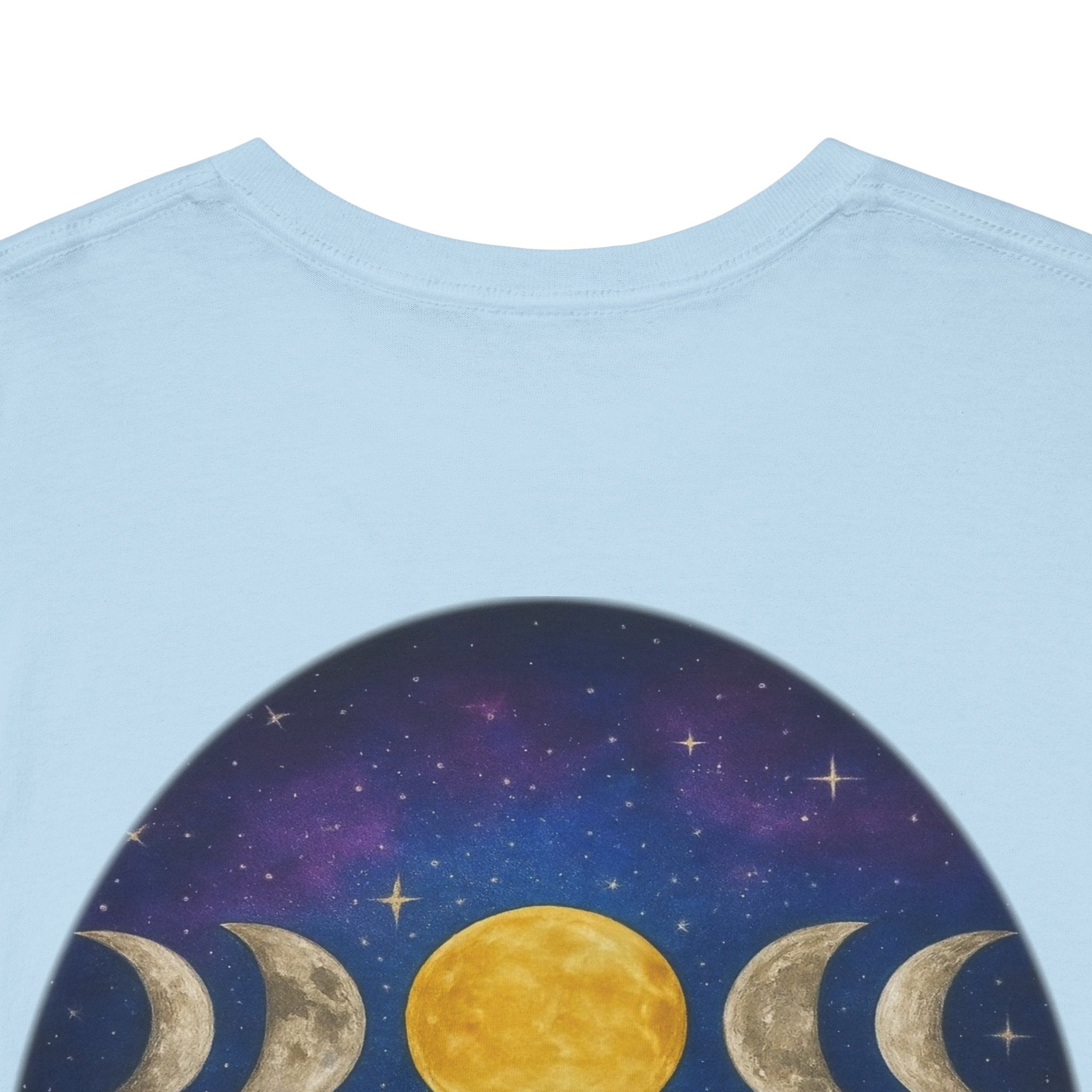 Dare to Dream Moon-Phase Tee – Golden Full Moon Back Print + Front Badge | Gildan 5000 Heavy Cotton, Inspirational and Motivational Apparel, Gift for Dreamers, Creative Expression Wear