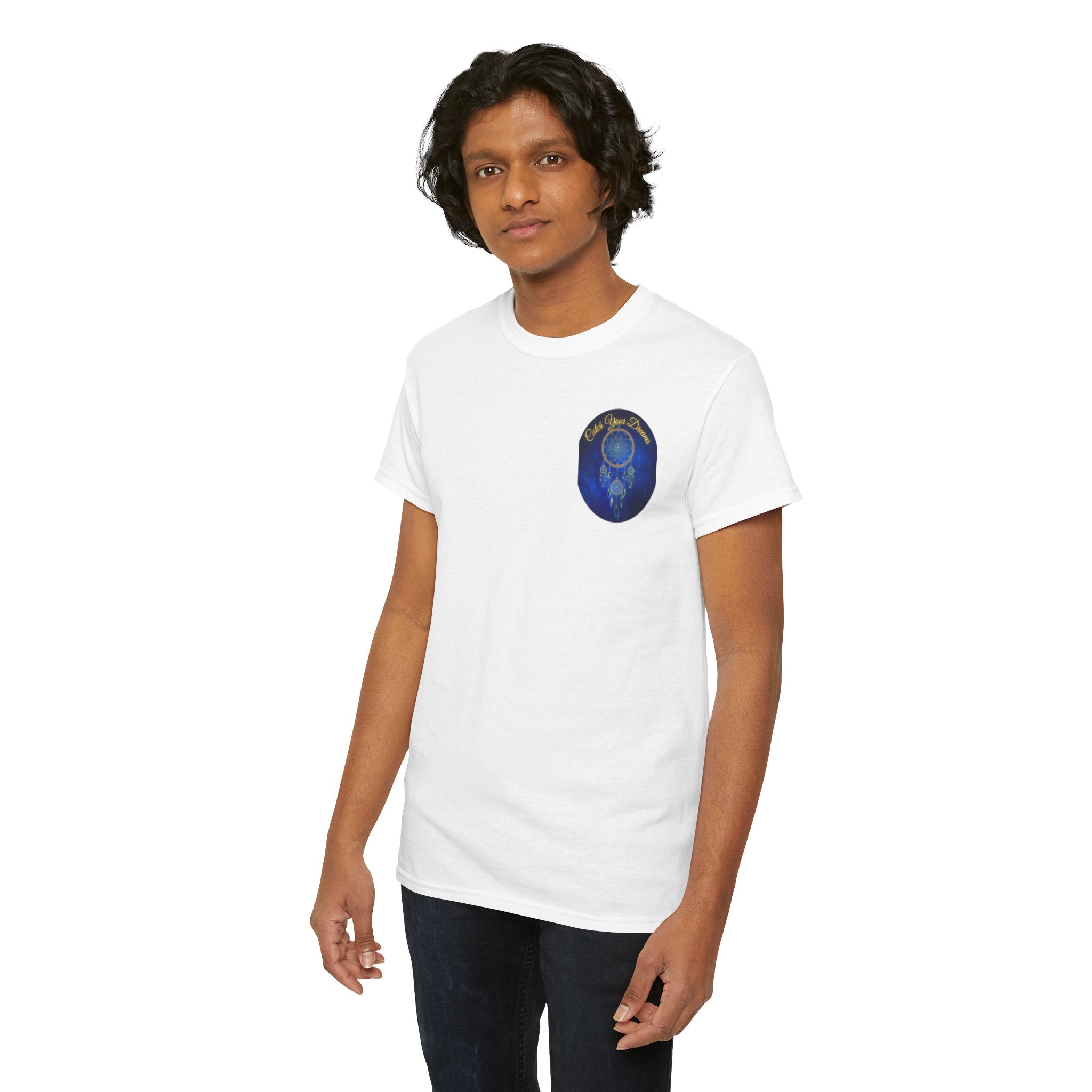 Catch Your Dreams – Dreamcatcher Back-Print Tee, Inspirational and Motivational Apparel, Gift for Dreamers, Creative Expression Wear