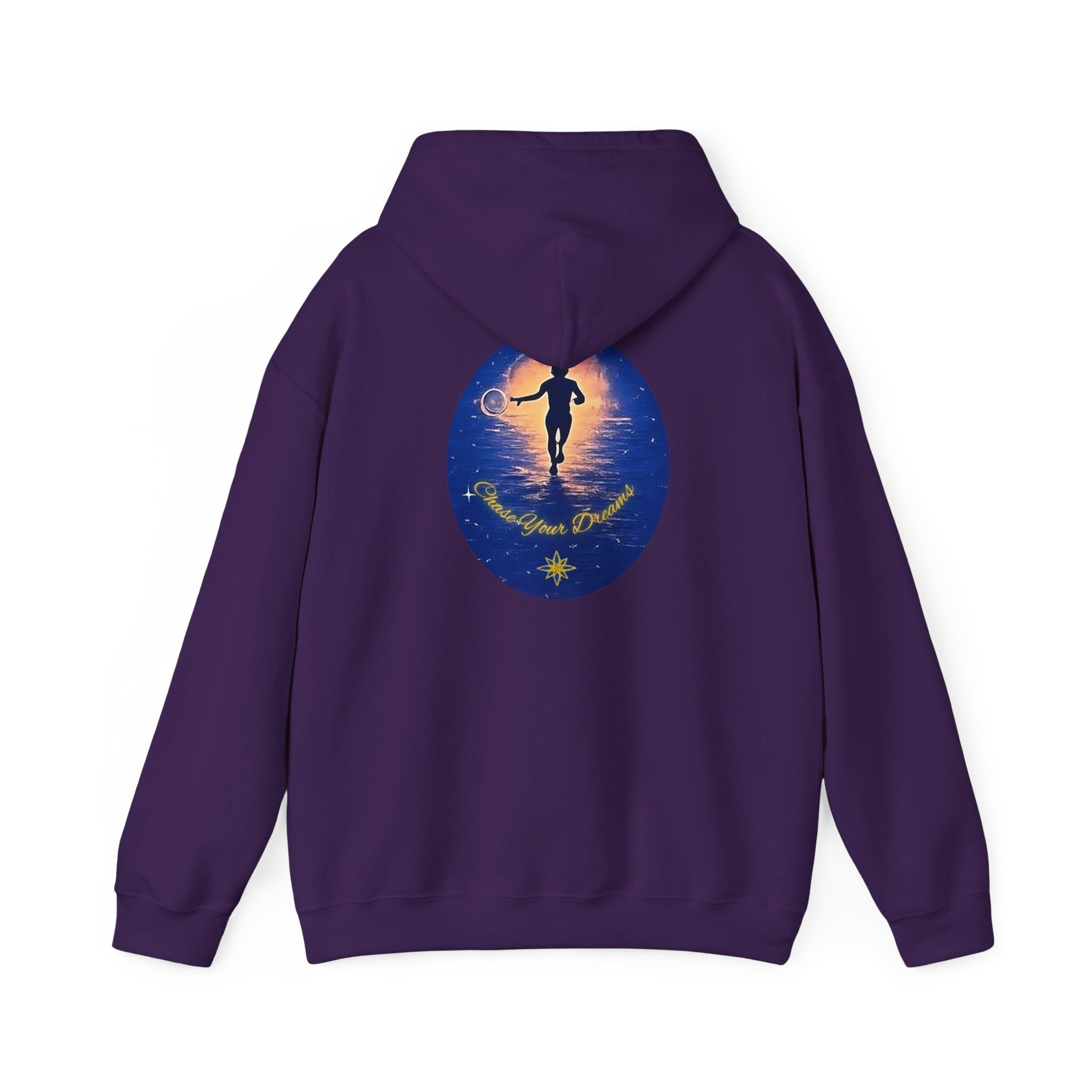 Chase Your Dreams Hooded Sweatshirt. Heavy Blend, Inspirational and Motivational Apparel, Gift for Dreamers, Creative Expression Wear