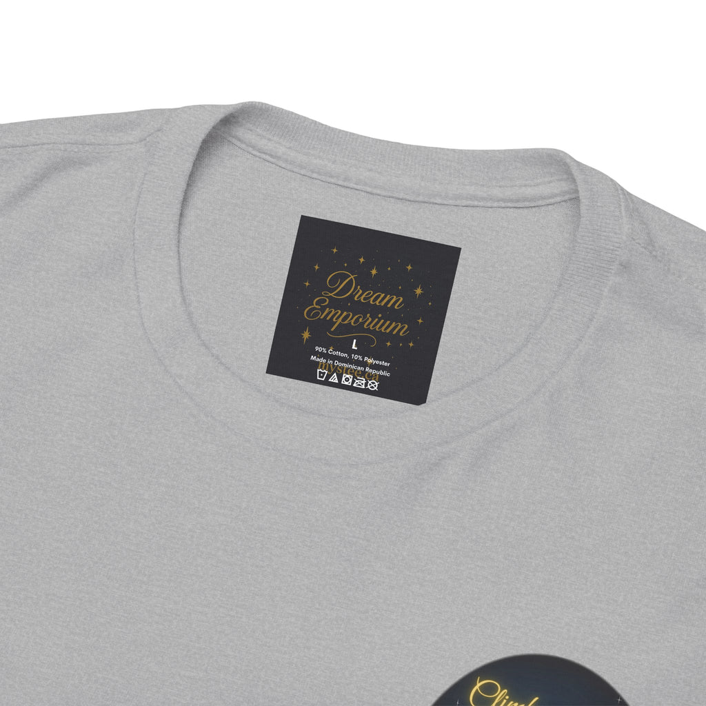 Climb To Your Dreams – Starry Night Ladder Back-Print Tee + Front Badge | Gildan 5000, Inspirational and Motivational Apparel, Gift for Dreamers, Creative Expression Wear