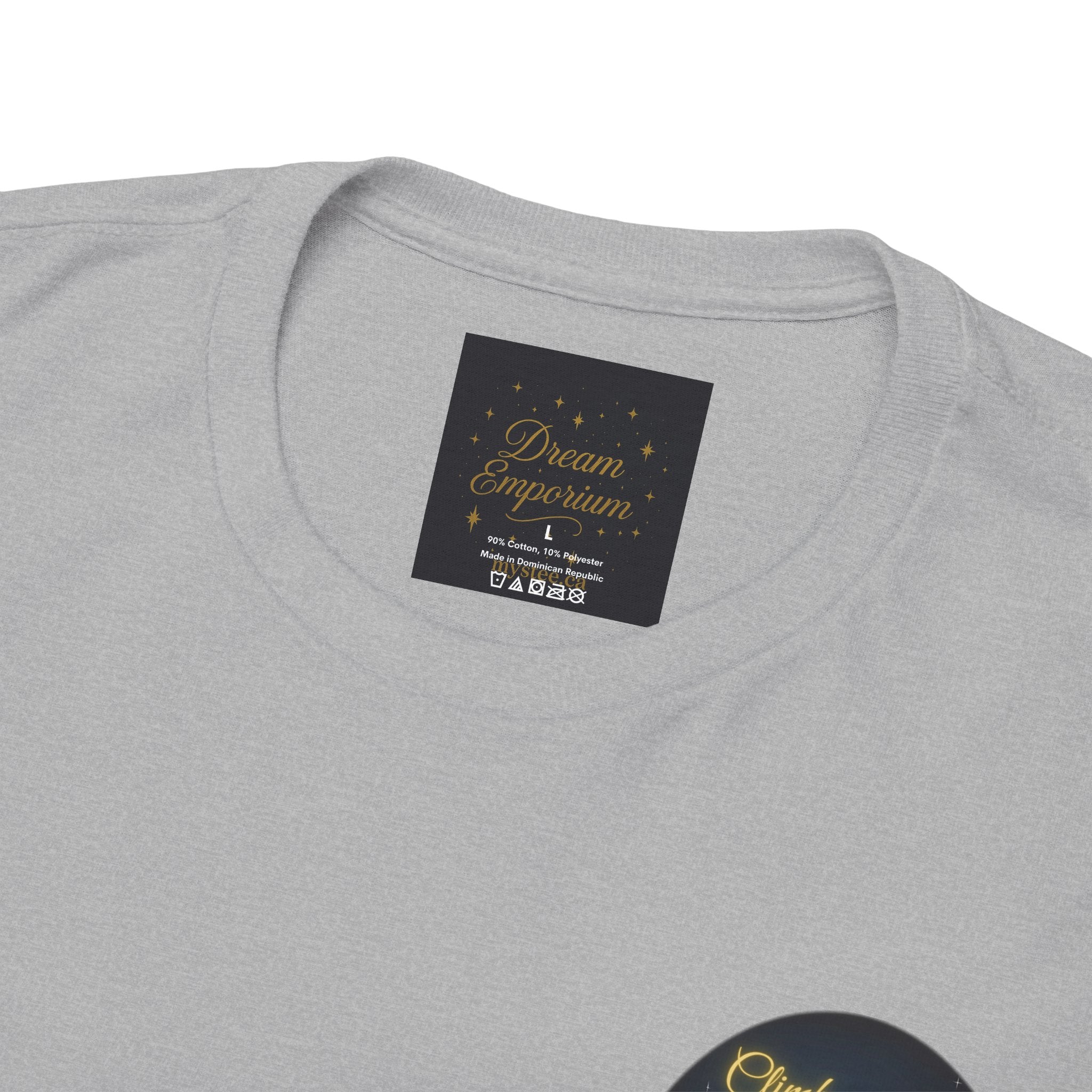 Climb To Your Dreams – Starry Night Ladder Back-Print Tee + Front Badge | Gildan 5000, Inspirational and Motivational Apparel, Gift for Dreamers, Creative Expression Wear