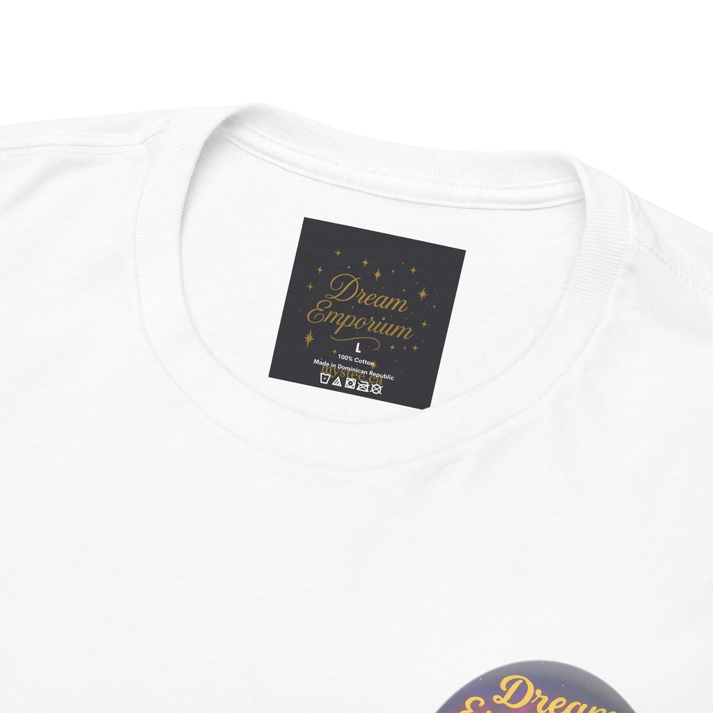 Dream Emporium – Back Printed Radiant Starburst Heavy Blend™ Cotton Tee,Inspirational and Motivational Apparel, Gift for Dreamers, Creative Expression Wear