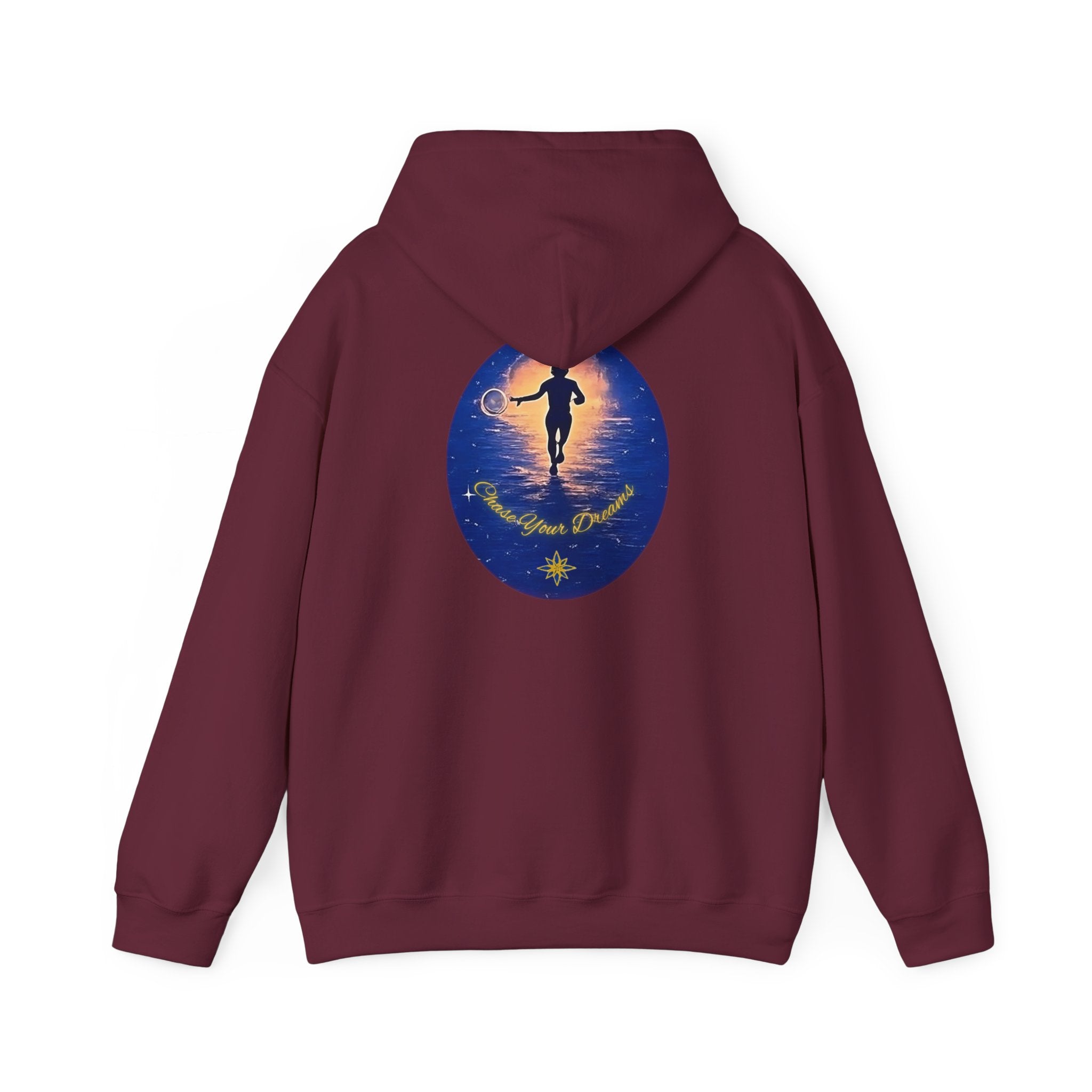 Chase Your Dreams Hooded Sweatshirt. Heavy Blend, Inspirational and Motivational Apparel, Gift for Dreamers, Creative Expression Wear