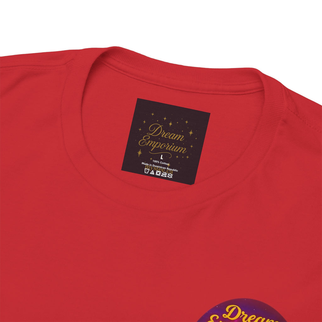 Dream Emporium – Back Printed Radiant Starburst Heavy Blend™ Cotton Tee,Inspirational and Motivational Apparel, Gift for Dreamers, Creative Expression Wear
