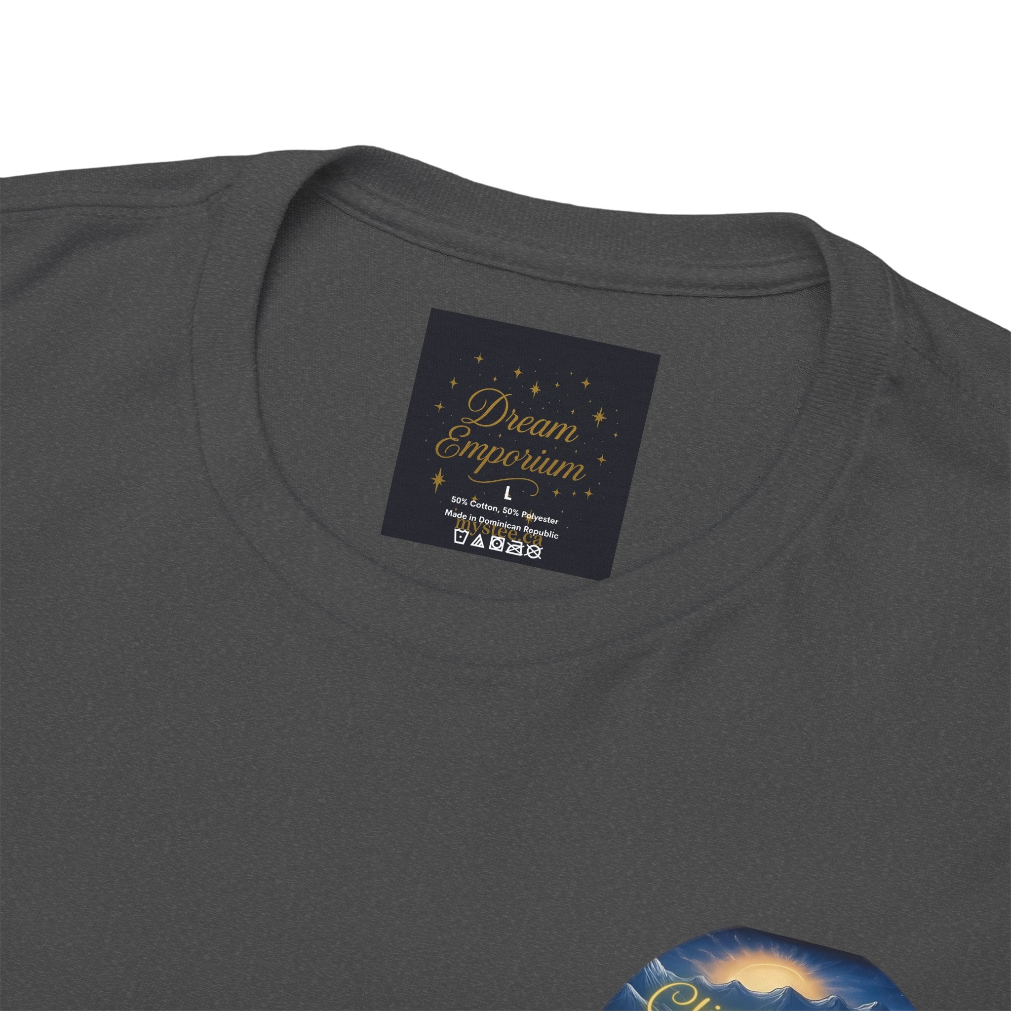 Climb To Your Dreams – Rock Climber Back-Print Tee + Front Badge | Gildan 5000, Inspirational and Motivational Apparel, Gift for Dreamers, Creative Expression Wear