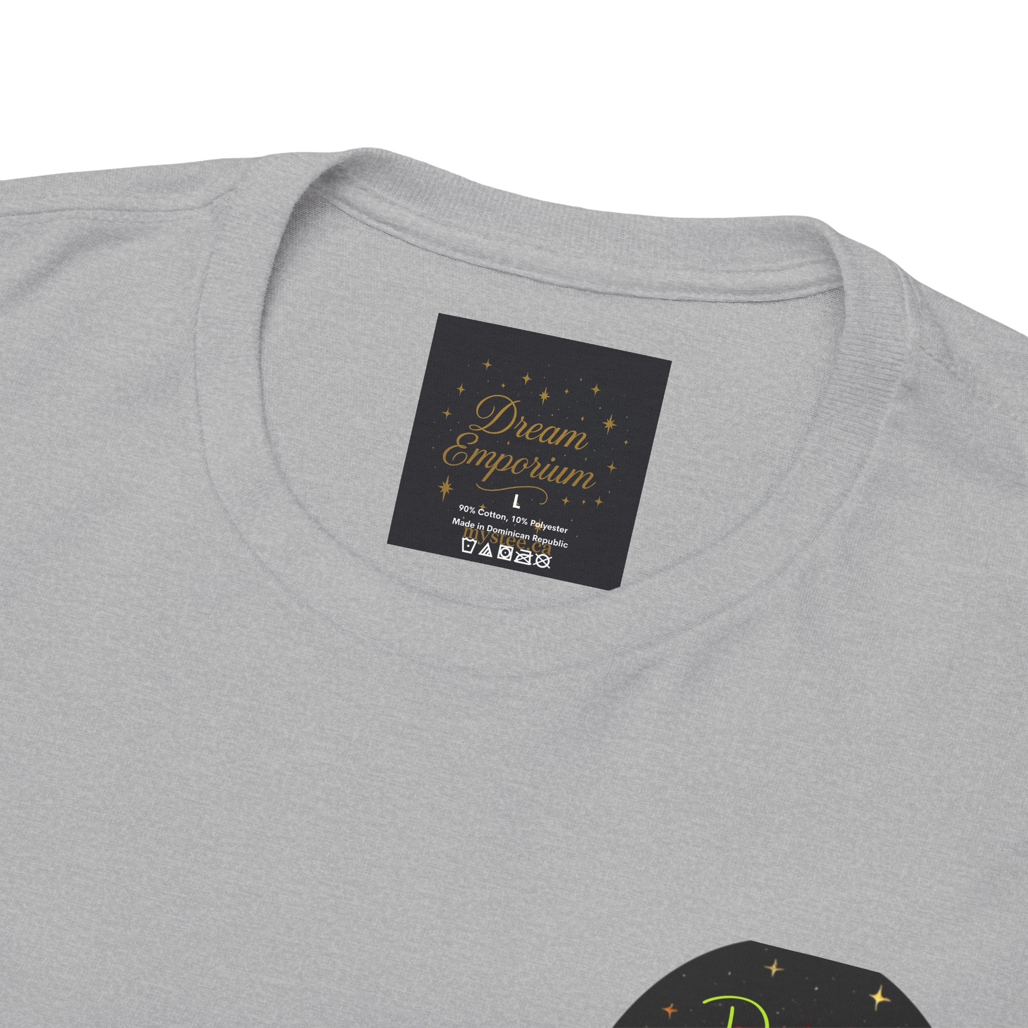 Dreams on the Horizon (Lemongrass) – Sunrise Back-Print Heavy Cotton Tee, Inspirational and Motivational Apparel, Gift for Dreamers, Creative Expression Wear
