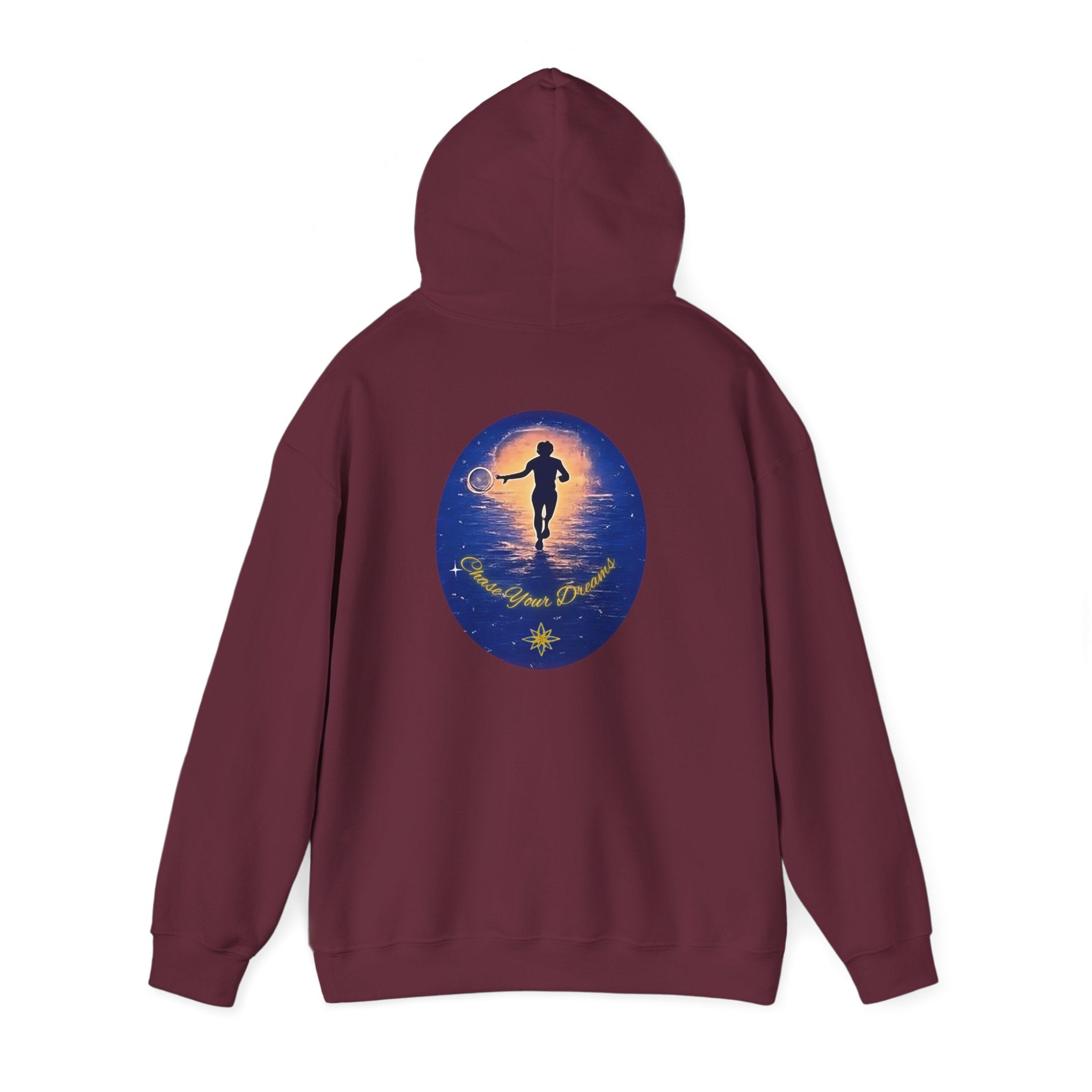 Chase Your Dreams Hooded Sweatshirt. Heavy Blend, Inspirational and Motivational Apparel, Gift for Dreamers, Creative Expression Wear
