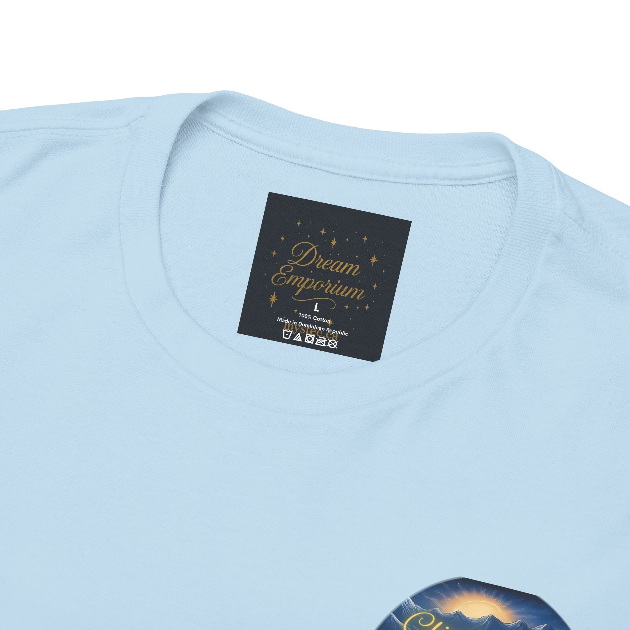Climb To Your Dreams – Rock Climber Back-Print Tee + Front Badge | Gildan 5000, Inspirational and Motivational Apparel, Gift for Dreamers, Creative Expression Wear