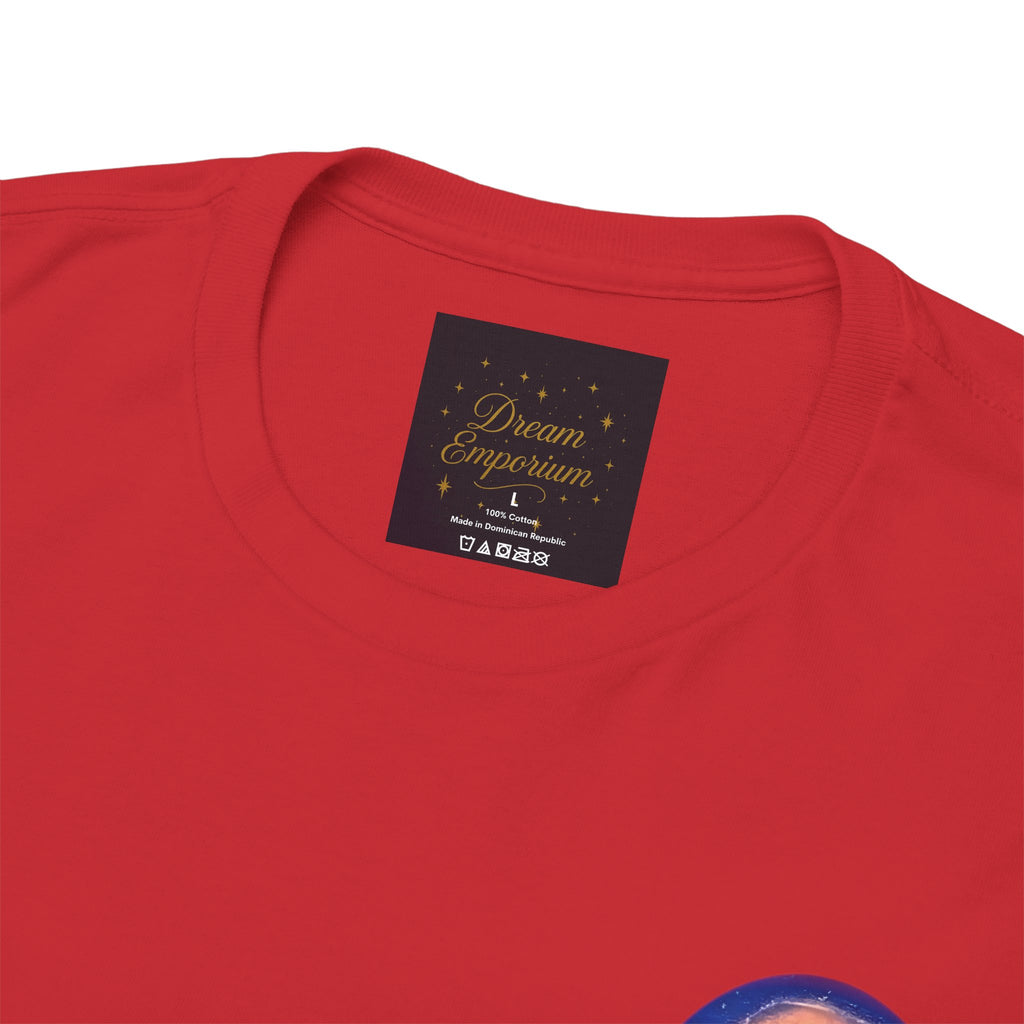 Chase Your Dreams – Sunrise Silhouette Back Printed Heavy Cotton Tee, Inspirational and Motivational Apparel, Gift for Dreamers, Creative Expression Wear
