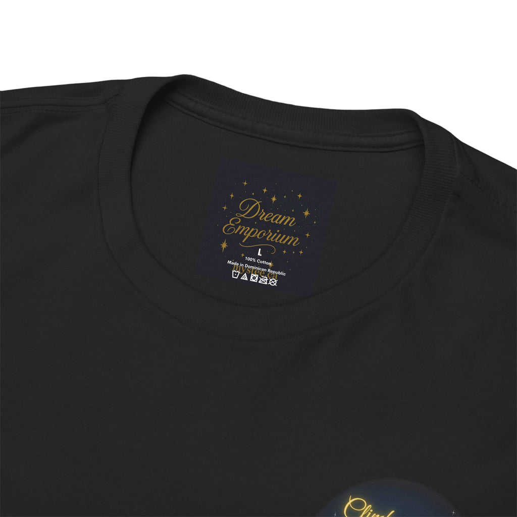 Climb To Your Dreams – Starry Night Ladder Back-Print Tee + Front Badge | Gildan 5000, Inspirational and Motivational Apparel, Gift for Dreamers, Creative Expression Wear