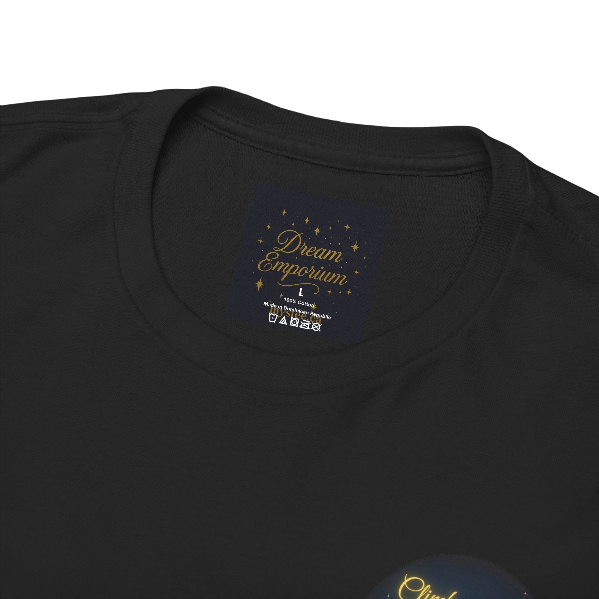 Climb To Your Dreams – Starry Night Ladder Back-Print Tee + Front Badge | Gildan 5000, Inspirational and Motivational Apparel, Gift for Dreamers, Creative Expression Wear