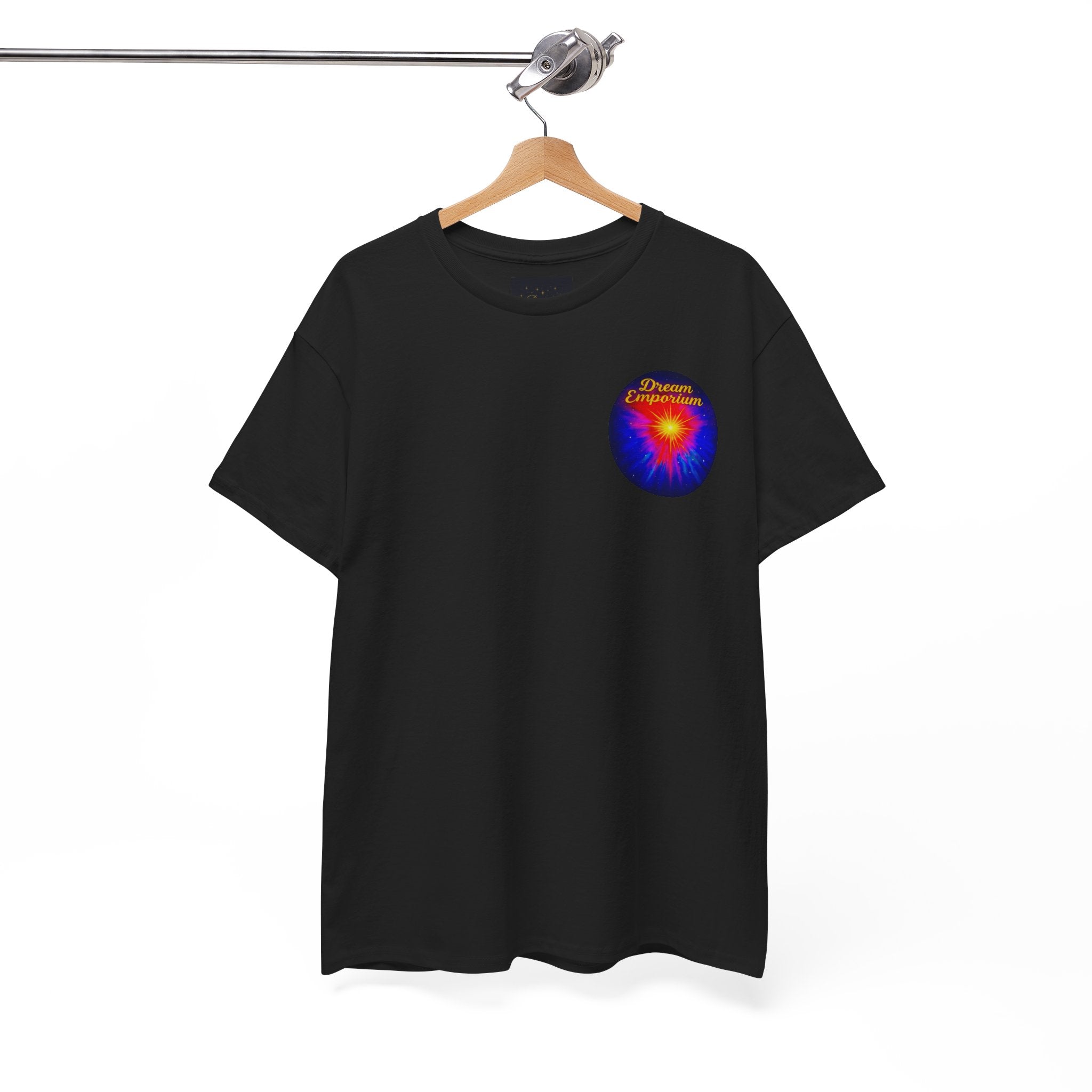 Dream Emporium – Back Printed Radiant Starburst Heavy Blend™ Cotton Tee,Inspirational and Motivational Apparel, Gift for Dreamers, Creative Expression Wear