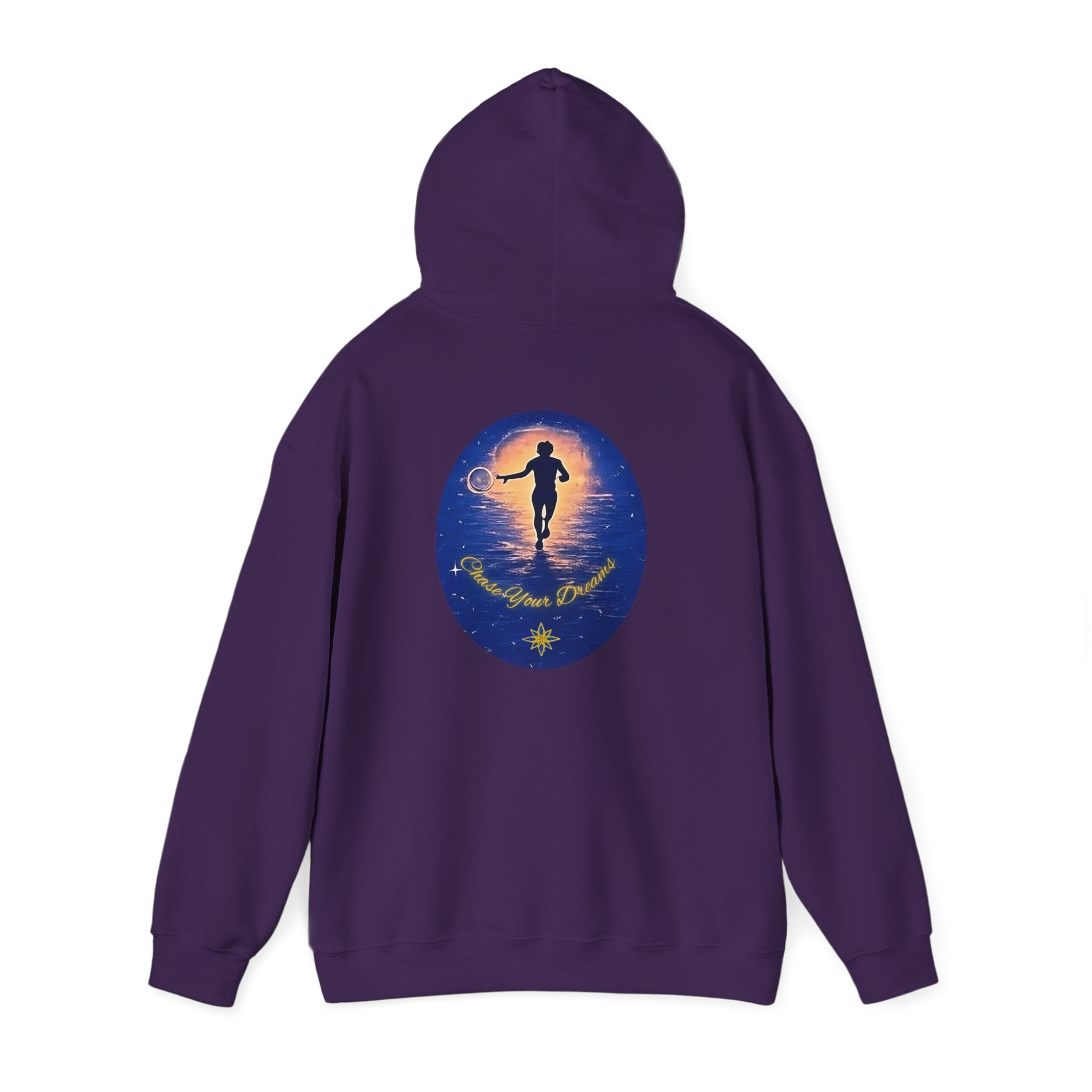 Chase Your Dreams Hooded Sweatshirt. Heavy Blend, Inspirational and Motivational Apparel, Gift for Dreamers, Creative Expression Wear