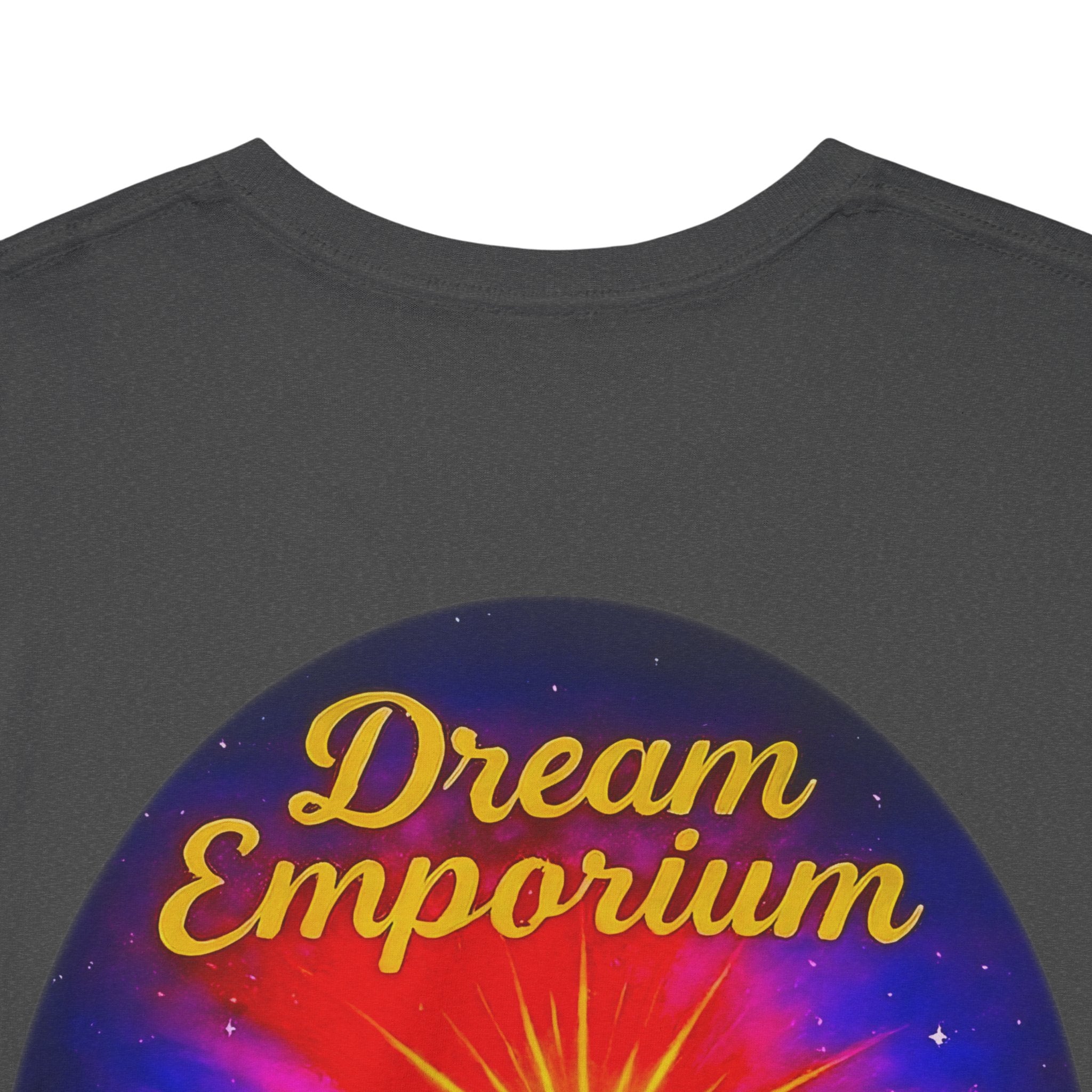 Dream Emporium – Back Printed Radiant Starburst Heavy Blend™ Cotton Tee,Inspirational and Motivational Apparel, Gift for Dreamers, Creative Expression Wear