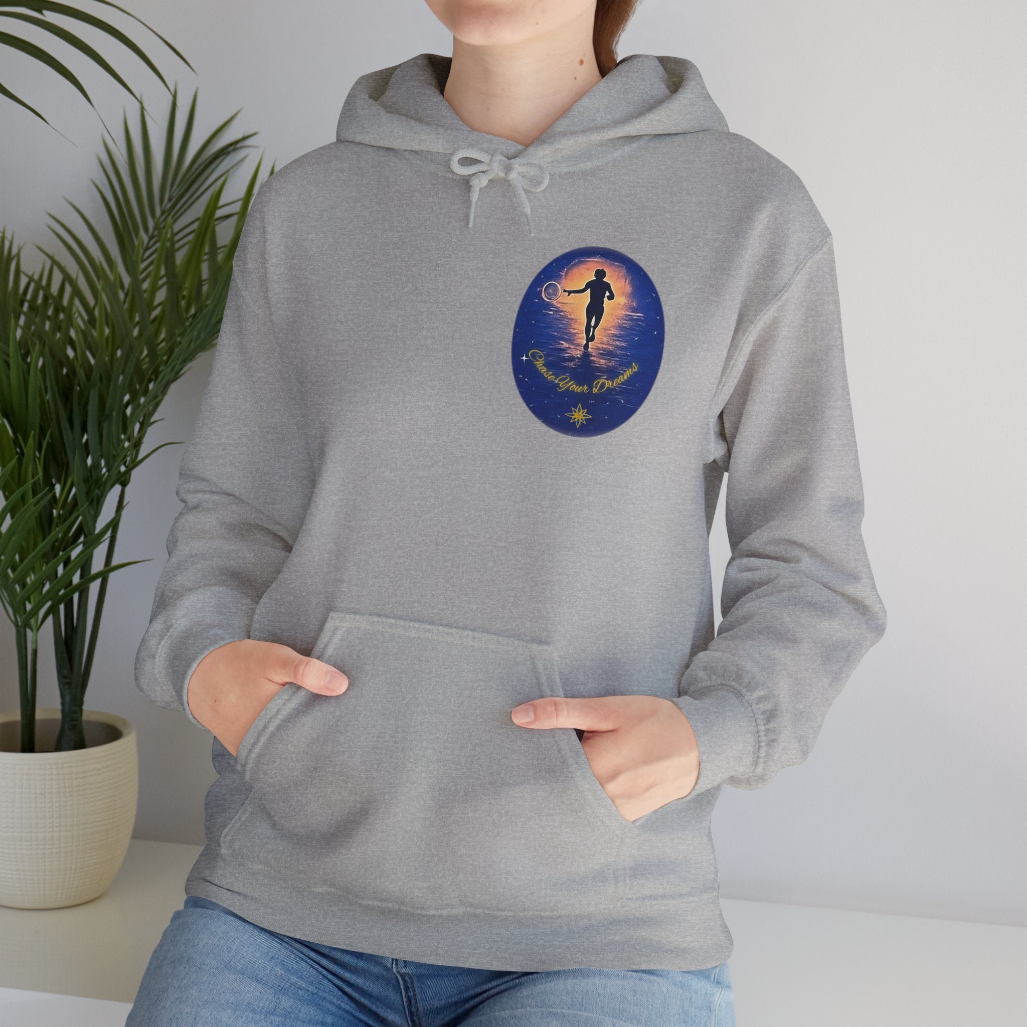 Chase Your Dreams Hooded Sweatshirt. Heavy Blend, Inspirational and Motivational Apparel, Gift for Dreamers, Creative Expression Wear