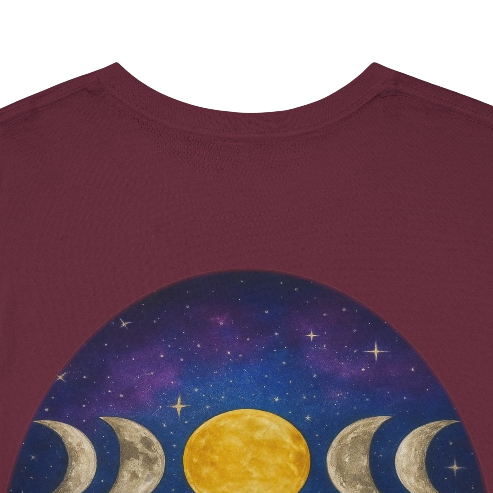 Dare to Dream Moon-Phase Tee – Golden Full Moon Back Print + Front Badge | Gildan 5000 Heavy Cotton, Inspirational and Motivational Apparel, Gift for Dreamers, Creative Expression Wear