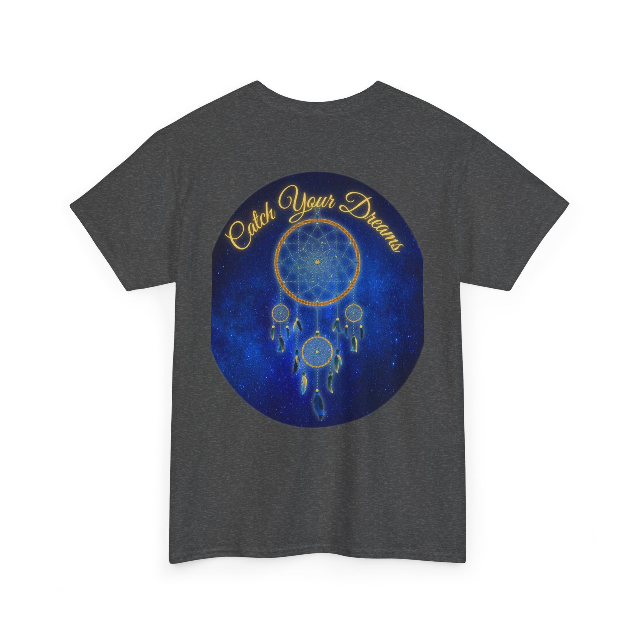 Catch Your Dreams – Dreamcatcher Back-Print Tee, Inspirational and Motivational Apparel, Gift for Dreamers, Creative Expression Wear