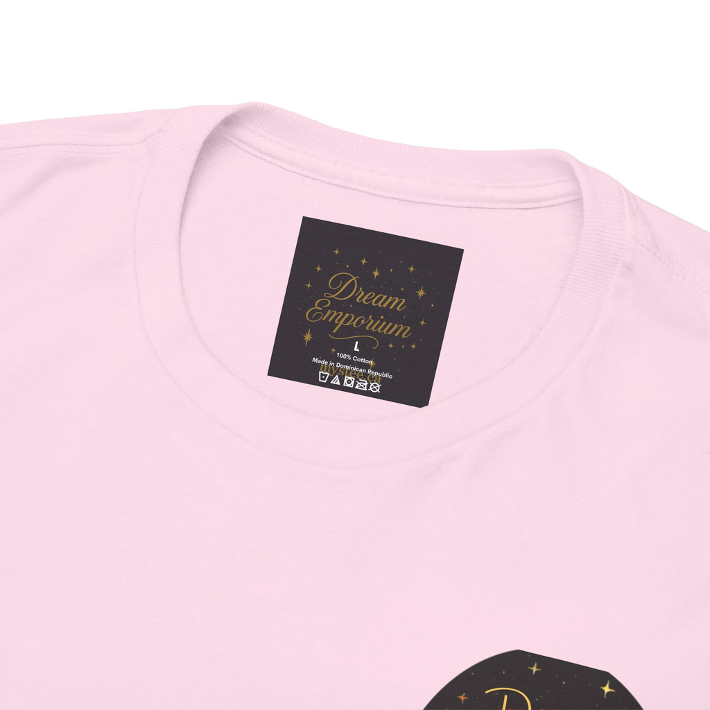 Dreams on the Horizon – Sunrise Back-Print Heavy Cotton Tee, Inspirational and Motivational Apparel, Gift for Dreamers, Creative Expression Wear