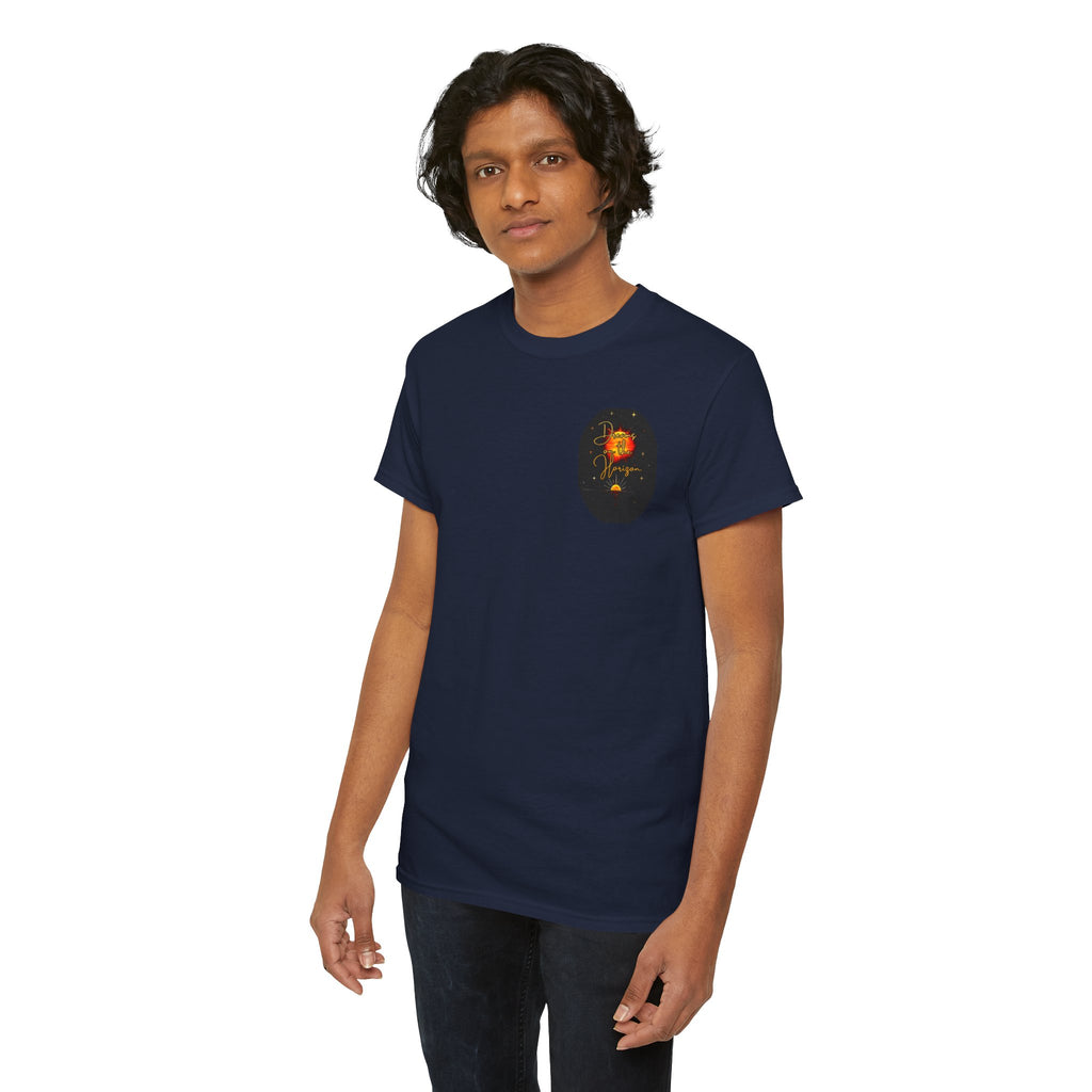 Dreams on the Horizon – Sunrise Back-Print Heavy Cotton Tee, Inspirational and Motivational Apparel, Gift for Dreamers, Creative Expression Wear