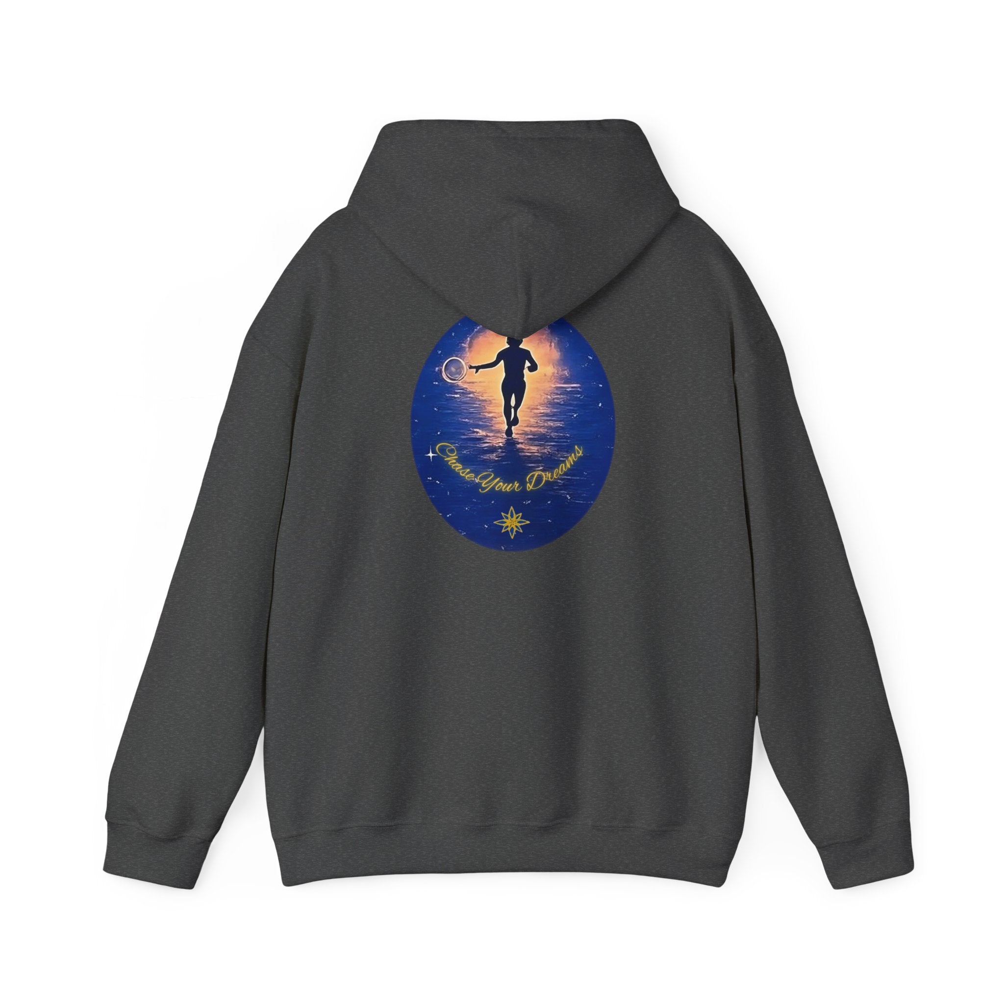 Chase Your Dreams Hooded Sweatshirt. Heavy Blend, Inspirational and Motivational Apparel, Gift for Dreamers, Creative Expression Wear