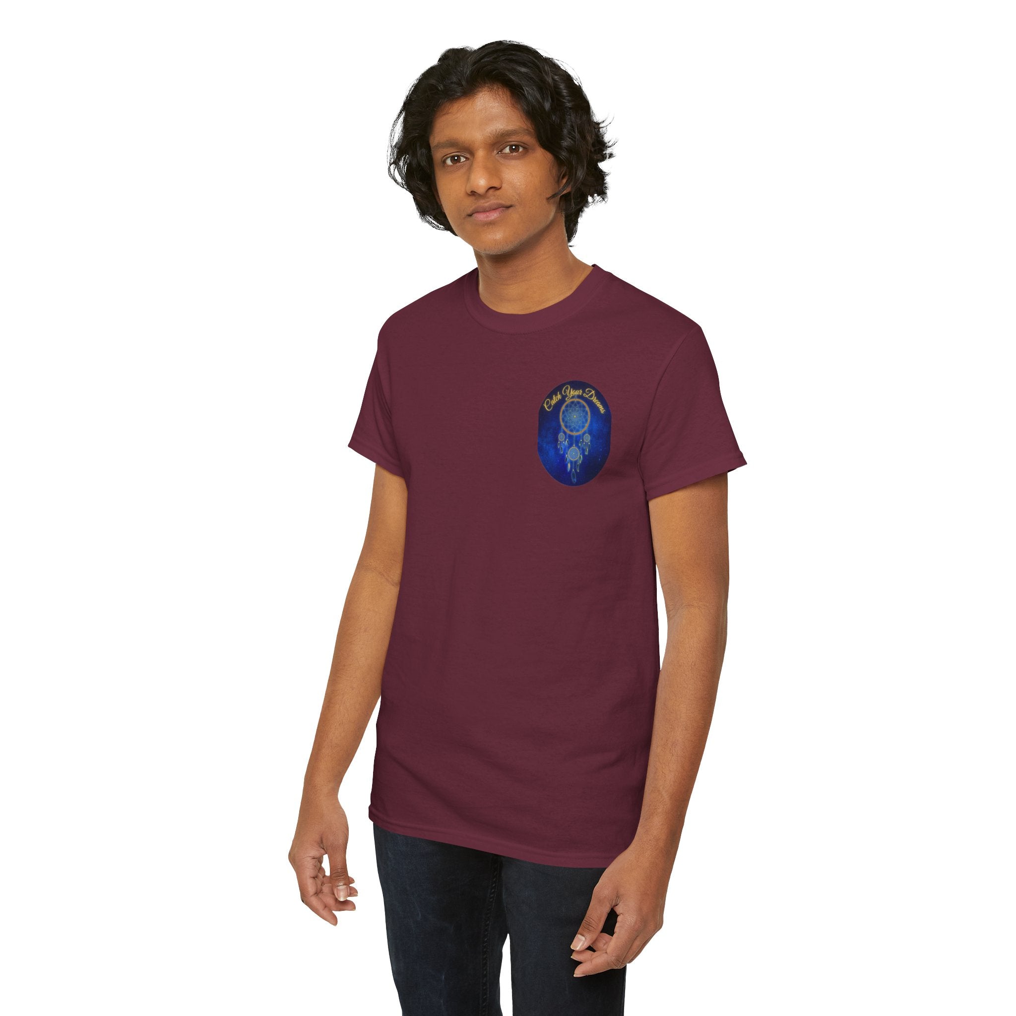 Catch Your Dreams – Dreamcatcher Back-Print Tee, Inspirational and Motivational Apparel, Gift for Dreamers, Creative Expression Wear
