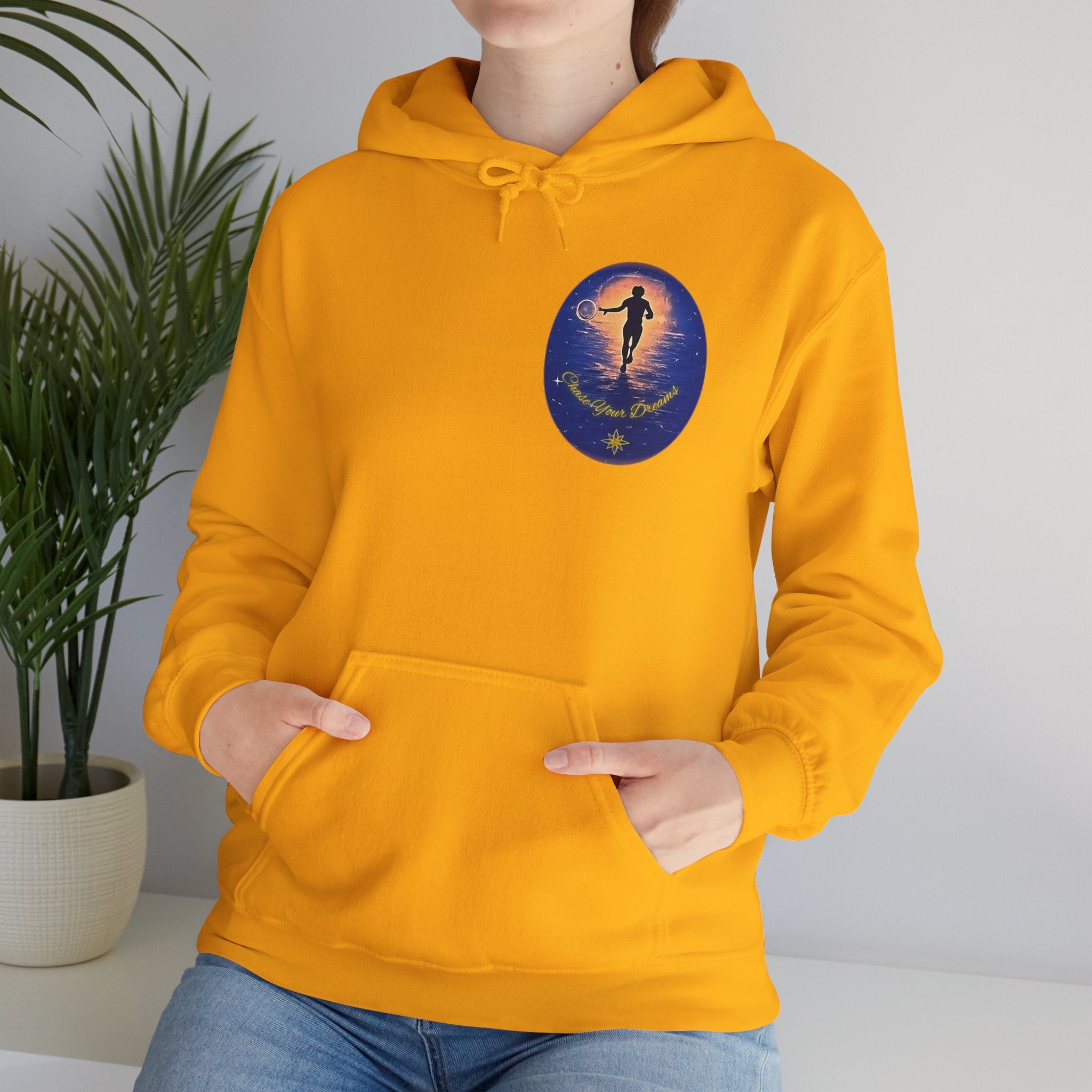 Chase Your Dreams Hooded Sweatshirt. Heavy Blend, Inspirational and Motivational Apparel, Gift for Dreamers, Creative Expression Wear