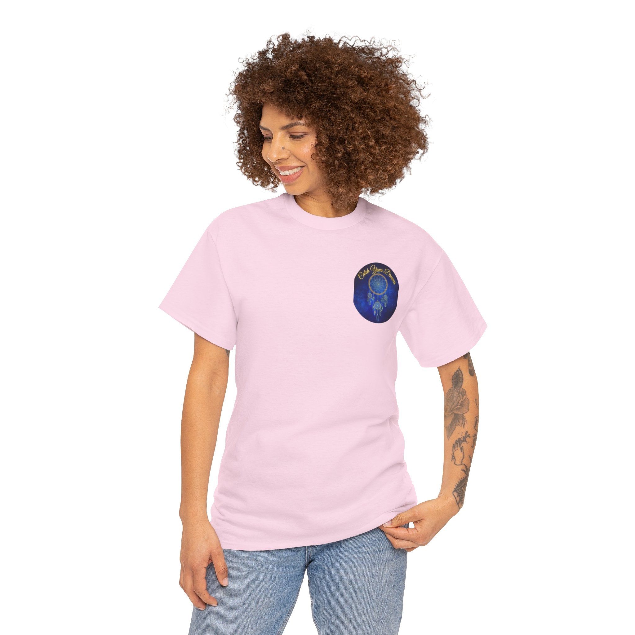 Catch Your Dreams – Dreamcatcher Back-Print Tee, Inspirational and Motivational Apparel, Gift for Dreamers, Creative Expression Wear