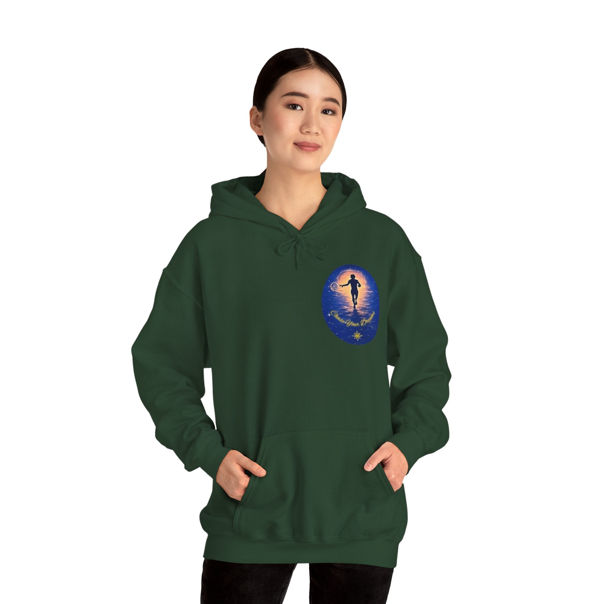 Chase Your Dreams Hooded Sweatshirt. Heavy Blend, Inspirational and Motivational Apparel, Gift for Dreamers, Creative Expression Wear