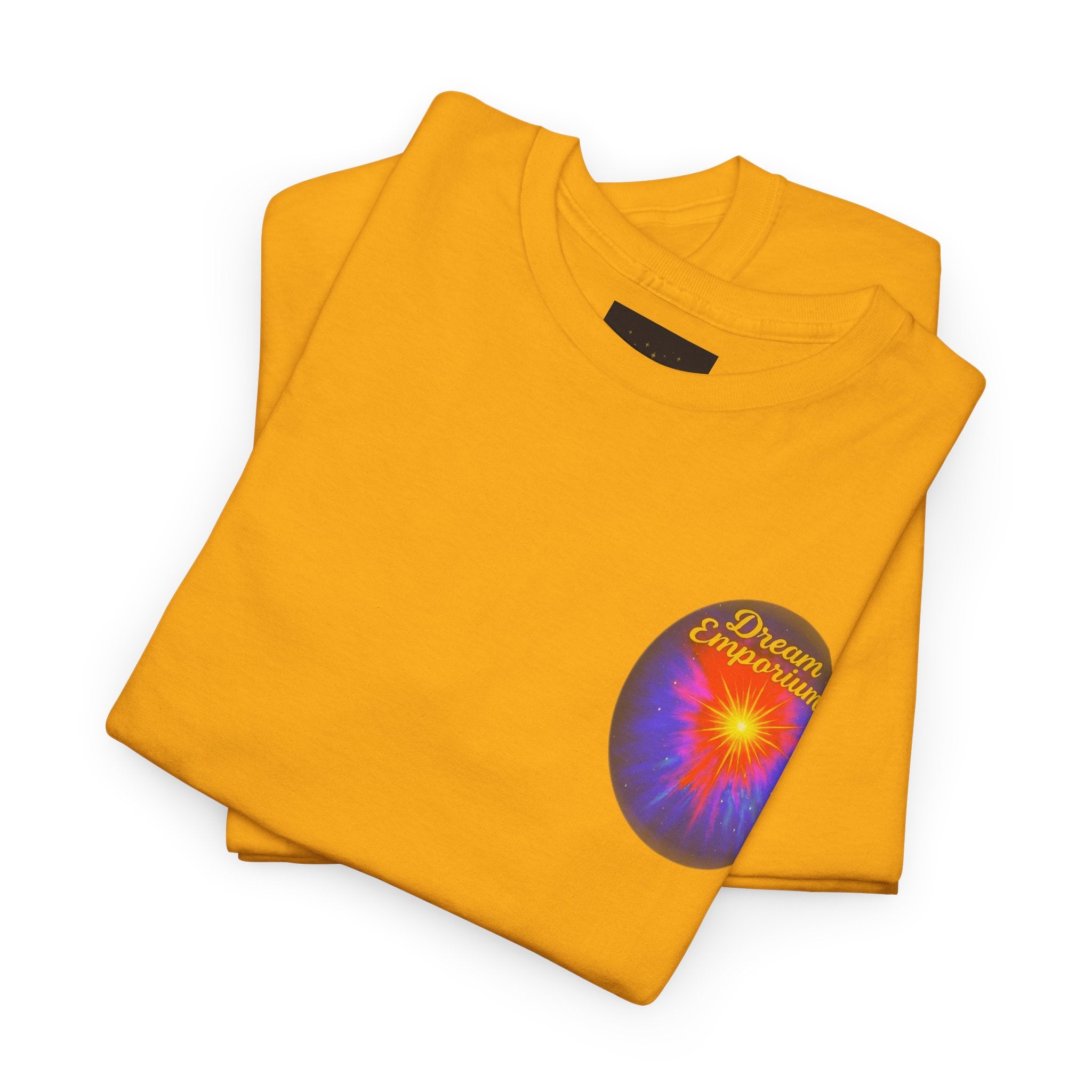 Dream Emporium – Back Printed Radiant Starburst Heavy Blend™ Cotton Tee,Inspirational and Motivational Apparel, Gift for Dreamers, Creative Expression Wear