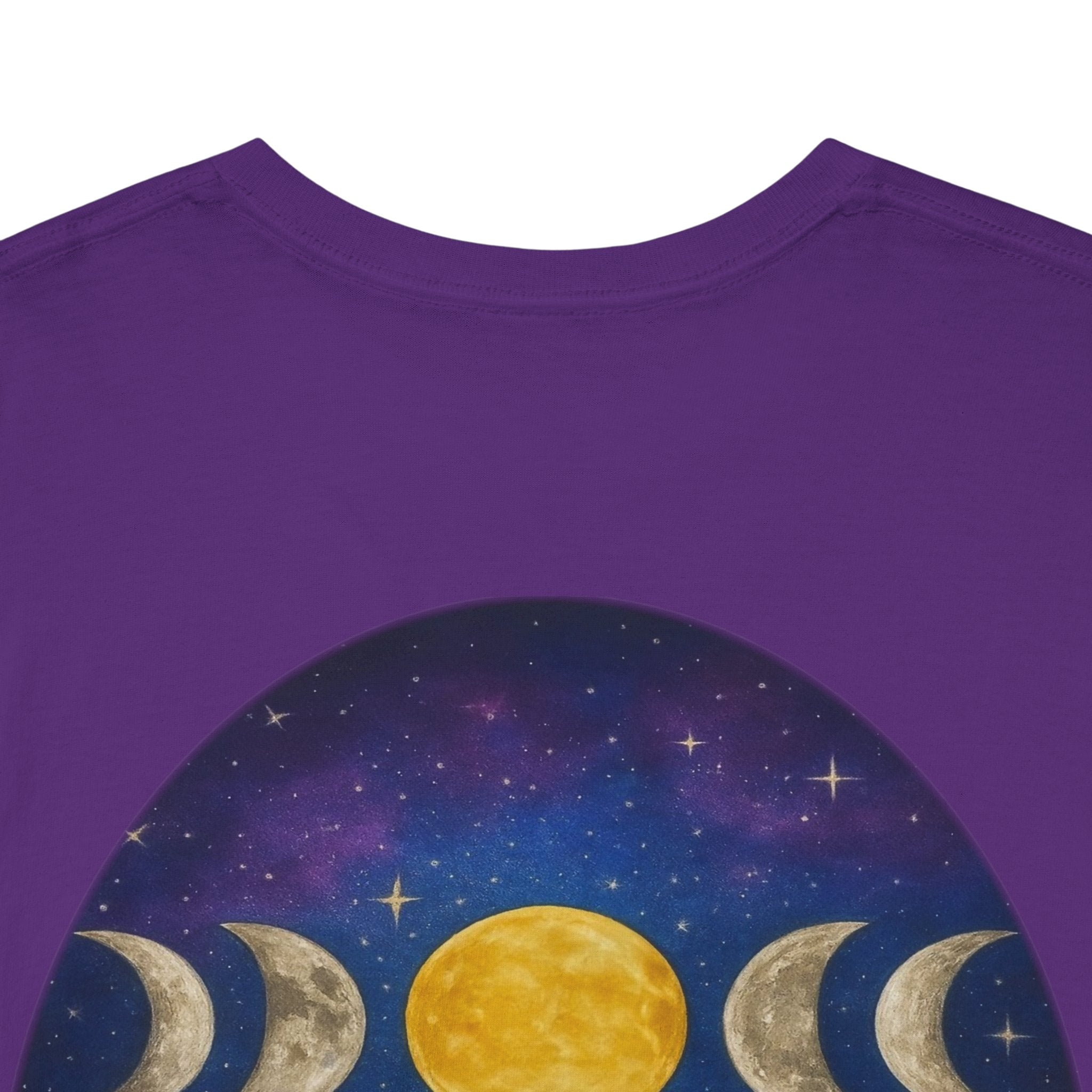 Dare to Dream Moon-Phase Tee – Golden Full Moon Back Print + Front Badge | Gildan 5000 Heavy Cotton, Inspirational and Motivational Apparel, Gift for Dreamers, Creative Expression Wear