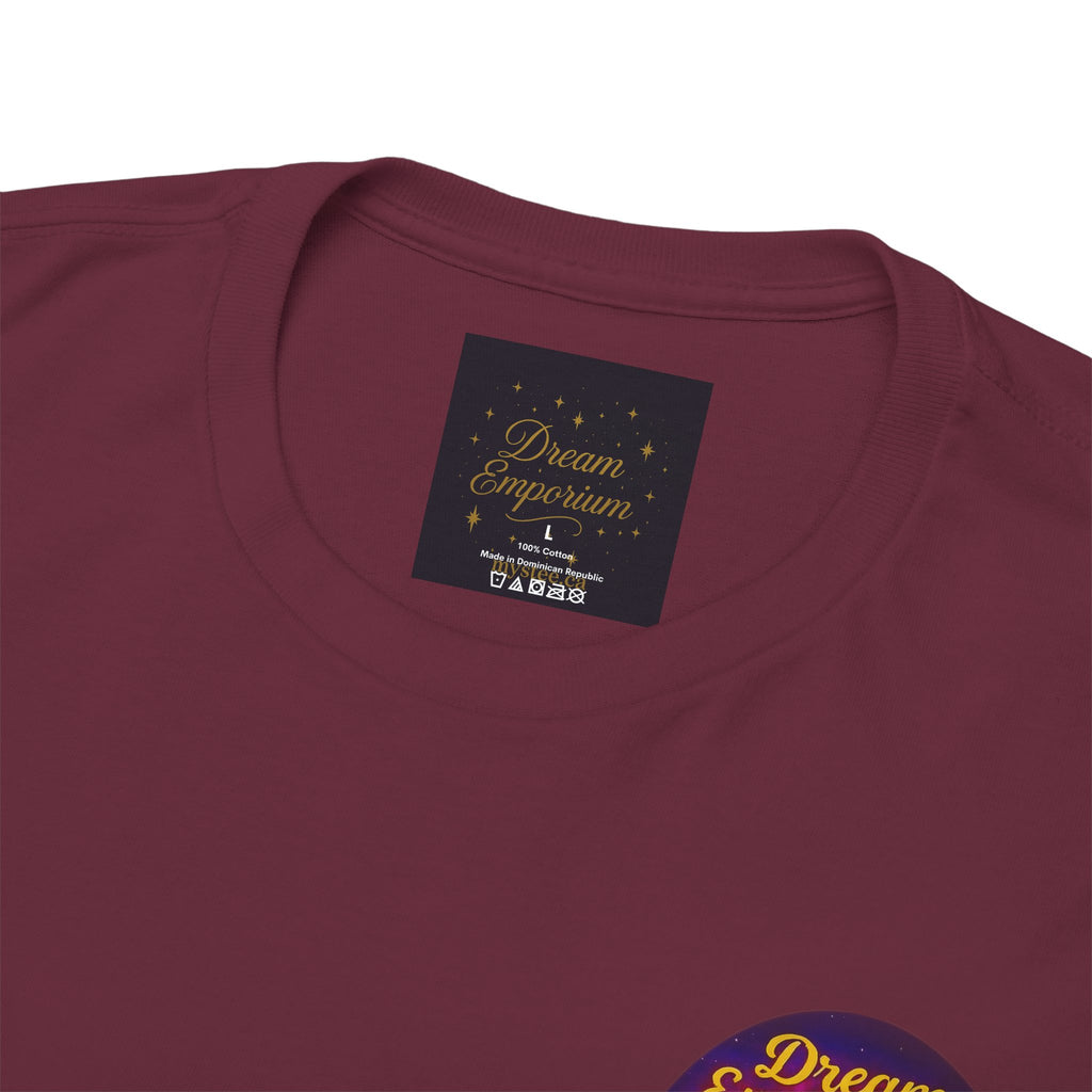 Dream Emporium – Back Printed Radiant Starburst Heavy Blend™ Cotton Tee,Inspirational and Motivational Apparel, Gift for Dreamers, Creative Expression Wear