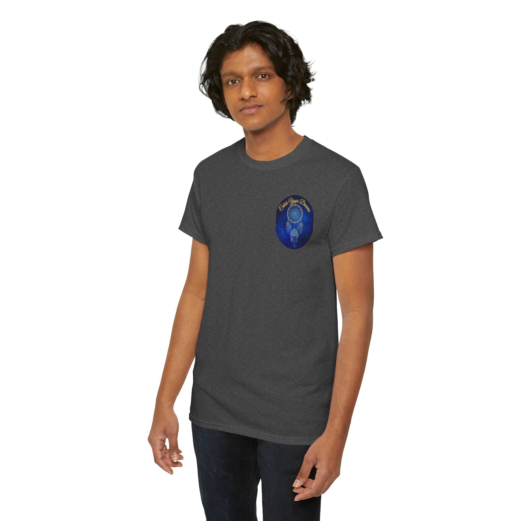 Catch Your Dreams – Dreamcatcher Back-Print Tee, Inspirational and Motivational Apparel, Gift for Dreamers, Creative Expression Wear