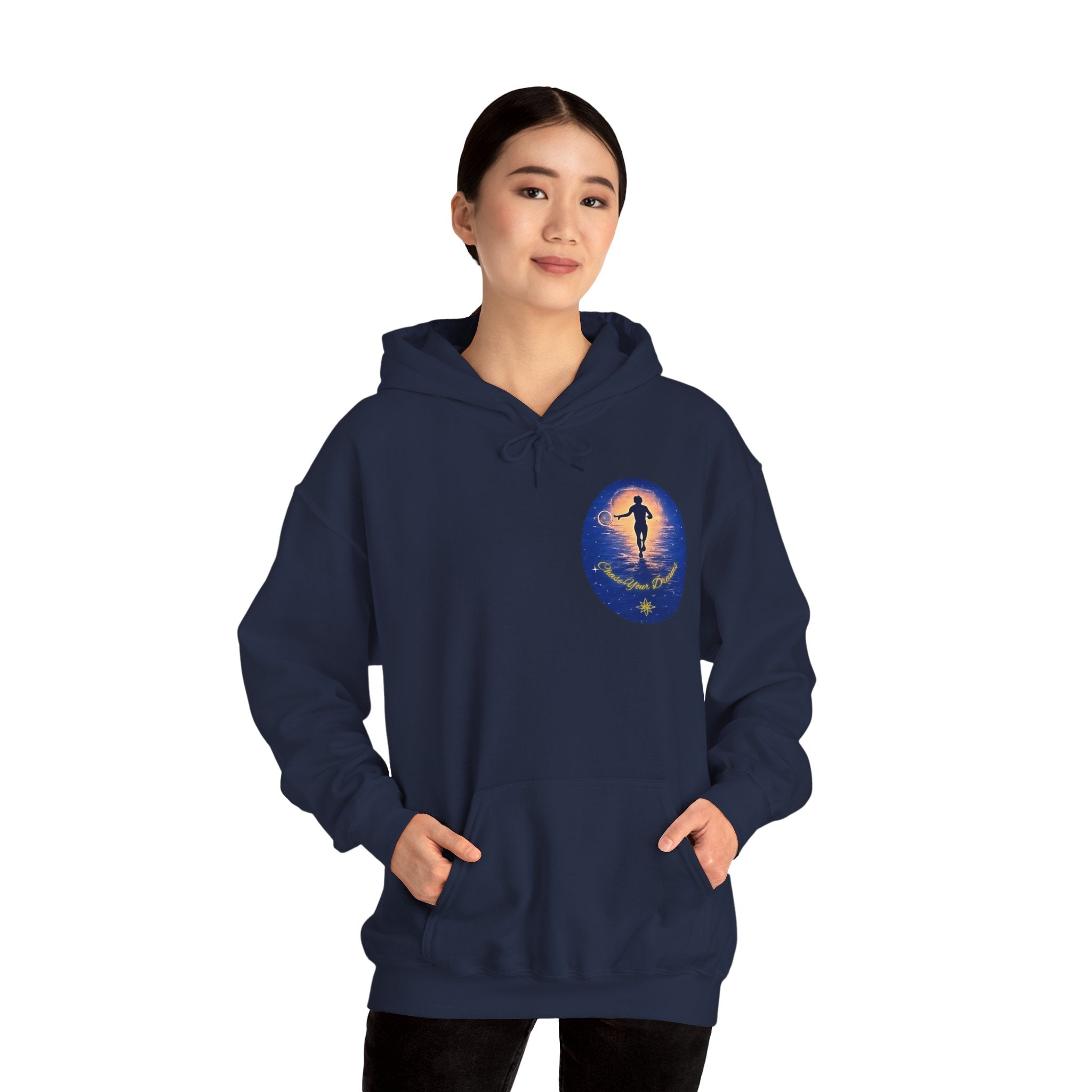 Chase Your Dreams Hooded Sweatshirt. Heavy Blend, Inspirational and Motivational Apparel, Gift for Dreamers, Creative Expression Wear