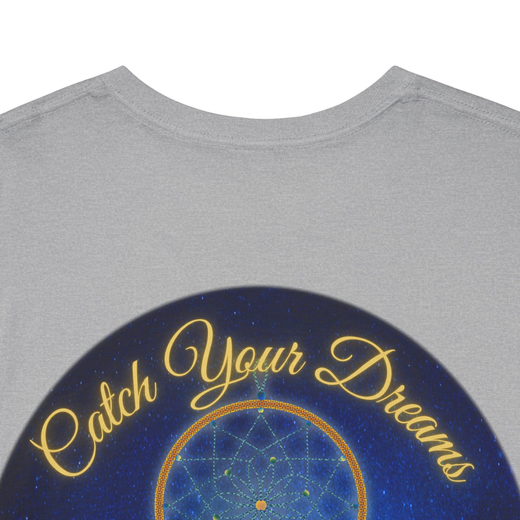 Catch Your Dreams – Dreamcatcher Back-Print Tee, Inspirational and Motivational Apparel, Gift for Dreamers, Creative Expression Wear