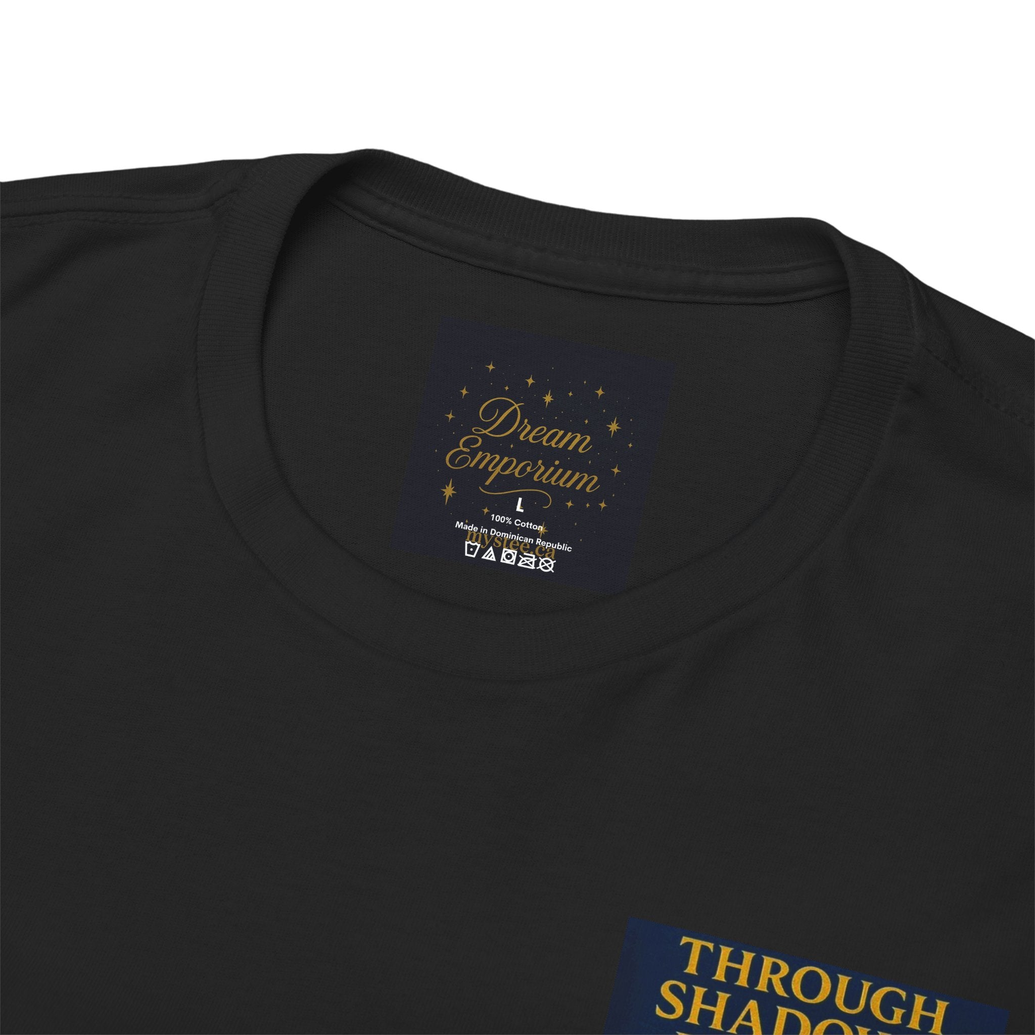 Through Shadows, We Rise - Back-print Cinematic Artwork Operation Survival Tee. Inspirational and Motivational Apparel, Gift for Dreamers, Creative Expression Wear