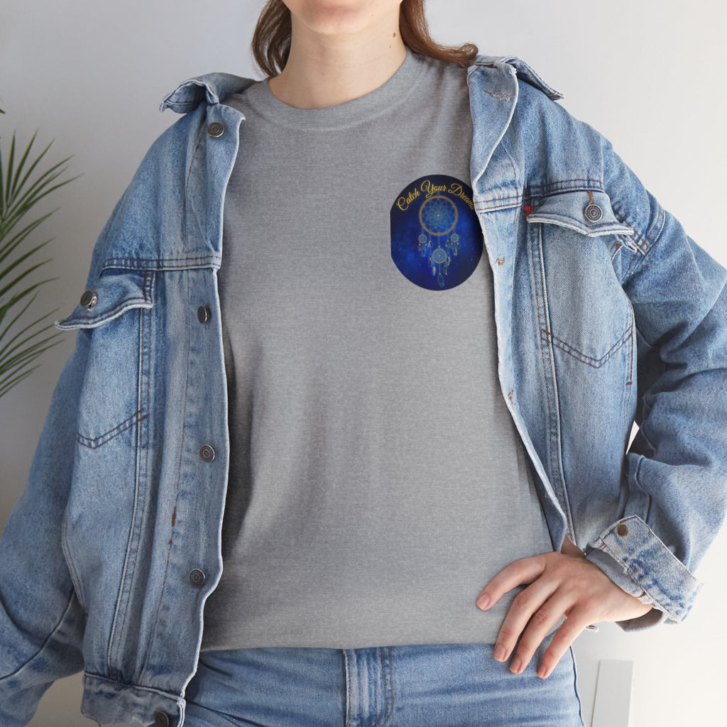 Catch Your Dreams – Dreamcatcher Back-Print Tee, Inspirational and Motivational Apparel, Gift for Dreamers, Creative Expression Wear