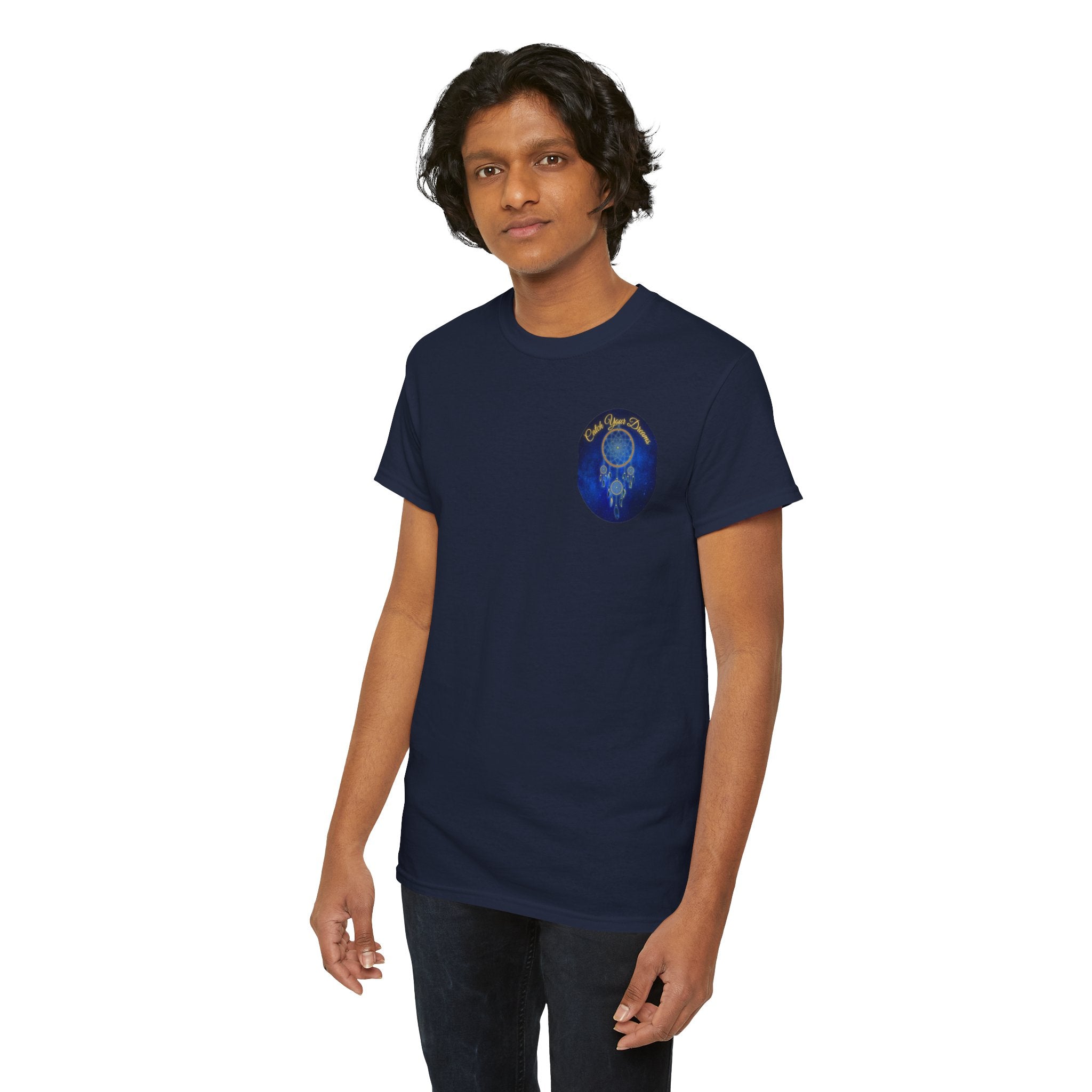 Catch Your Dreams – Dreamcatcher Back-Print Tee, Inspirational and Motivational Apparel, Gift for Dreamers, Creative Expression Wear