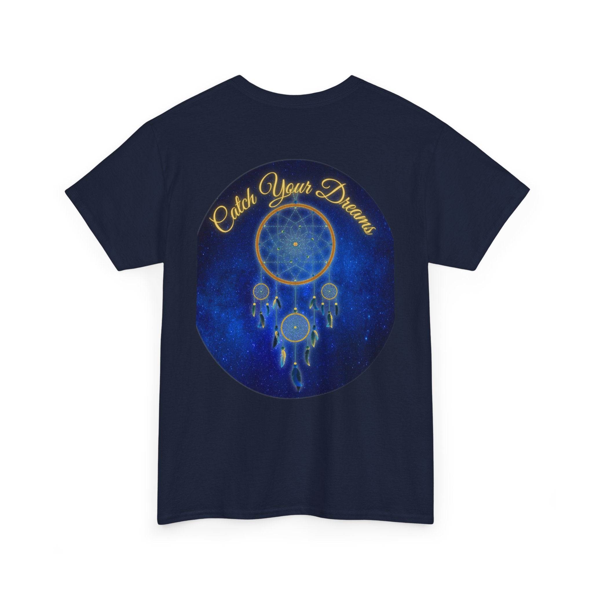 Catch Your Dreams – Dreamcatcher Back-Print Tee, Inspirational and Motivational Apparel, Gift for Dreamers, Creative Expression Wear