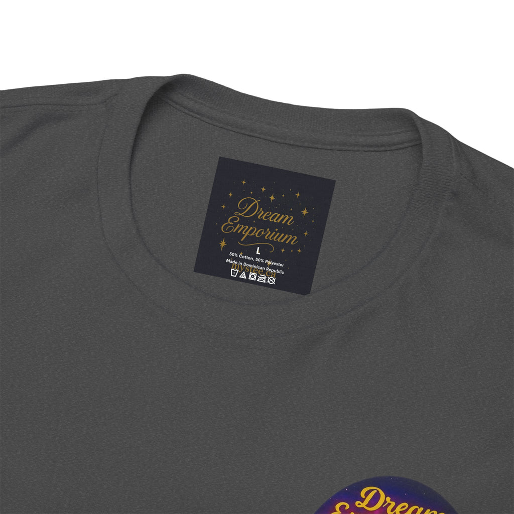 Dream Emporium – Back Printed Radiant Starburst Heavy Blend™ Cotton Tee,Inspirational and Motivational Apparel, Gift for Dreamers, Creative Expression Wear