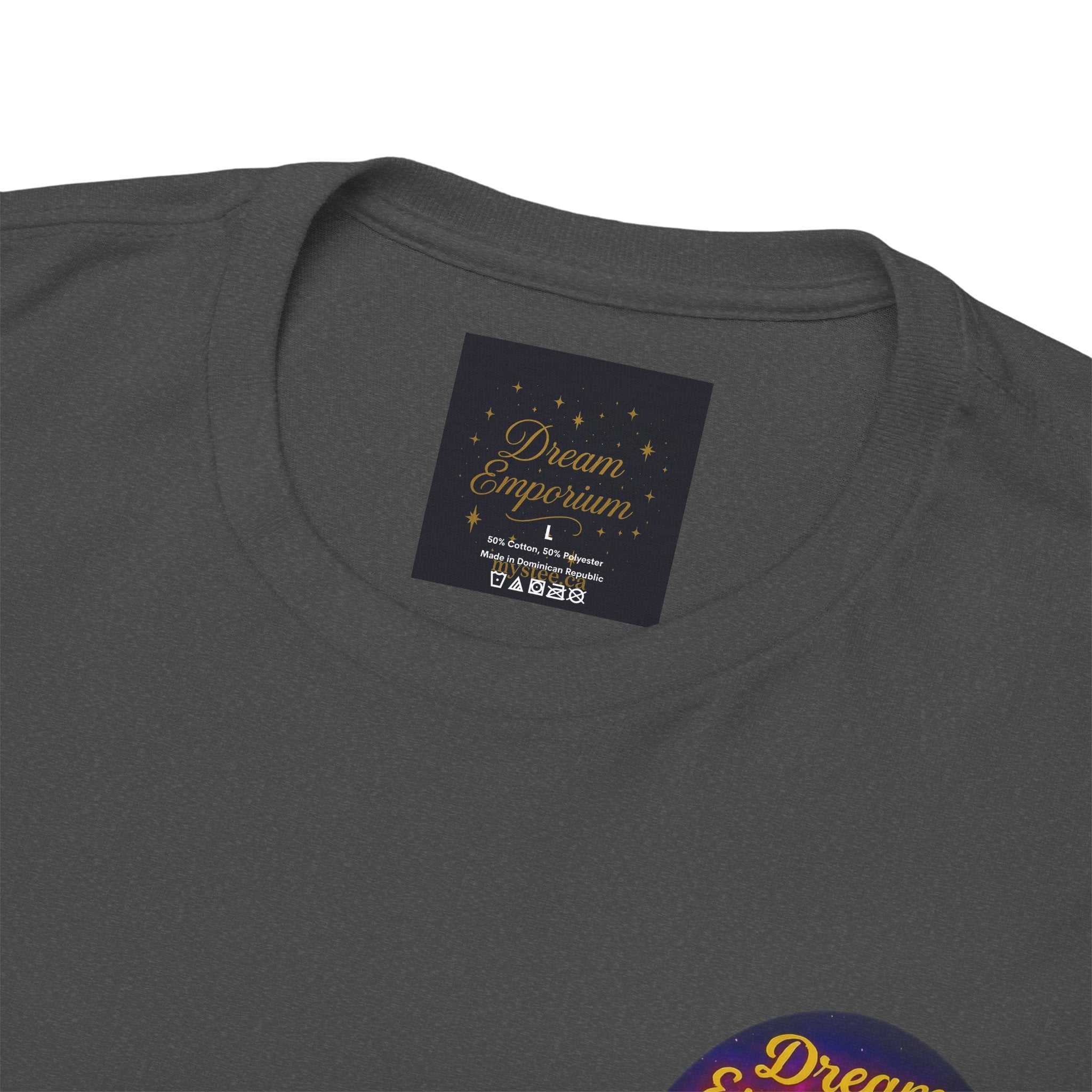 Dream Emporium – Back Printed Radiant Starburst Heavy Blend™ Cotton Tee,Inspirational and Motivational Apparel, Gift for Dreamers, Creative Expression Wear