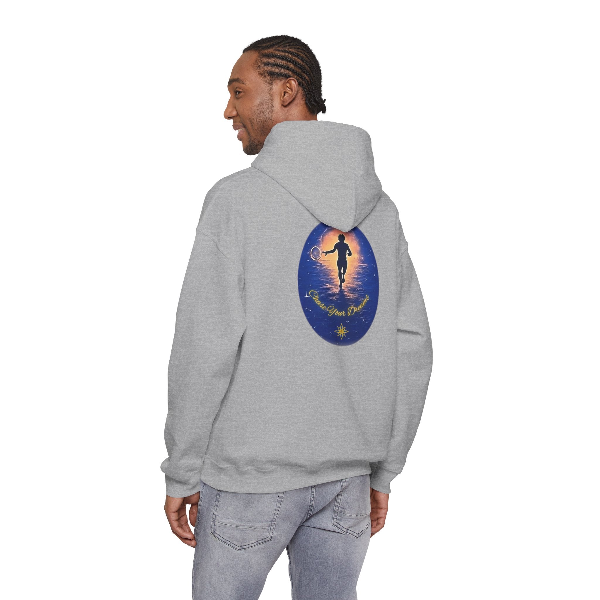 Chase Your Dreams Hooded Sweatshirt. Heavy Blend, Inspirational and Motivational Apparel, Gift for Dreamers, Creative Expression Wear