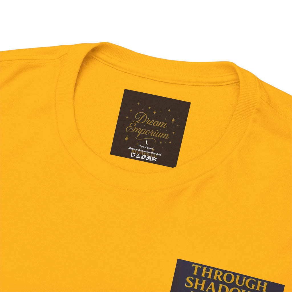 Through Shadows, We Rise - Back-print Cinematic Artwork Operation Survival Tee. Inspirational and Motivational Apparel, Gift for Dreamers, Creative Expression Wear